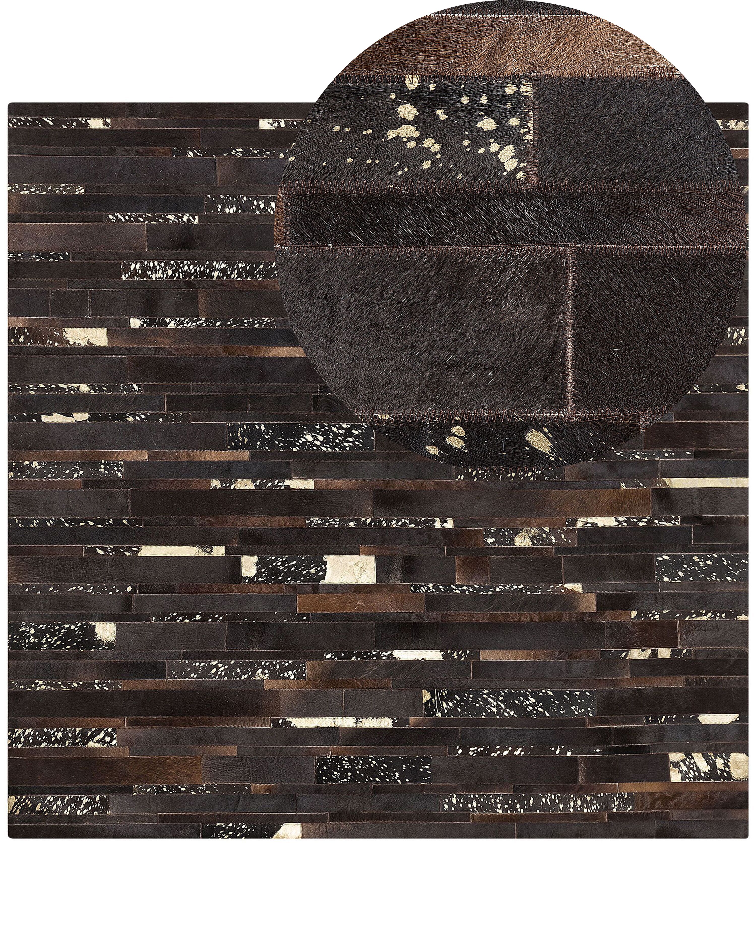 Rug ARTVIN Brown 200 x 200 cm Leather
