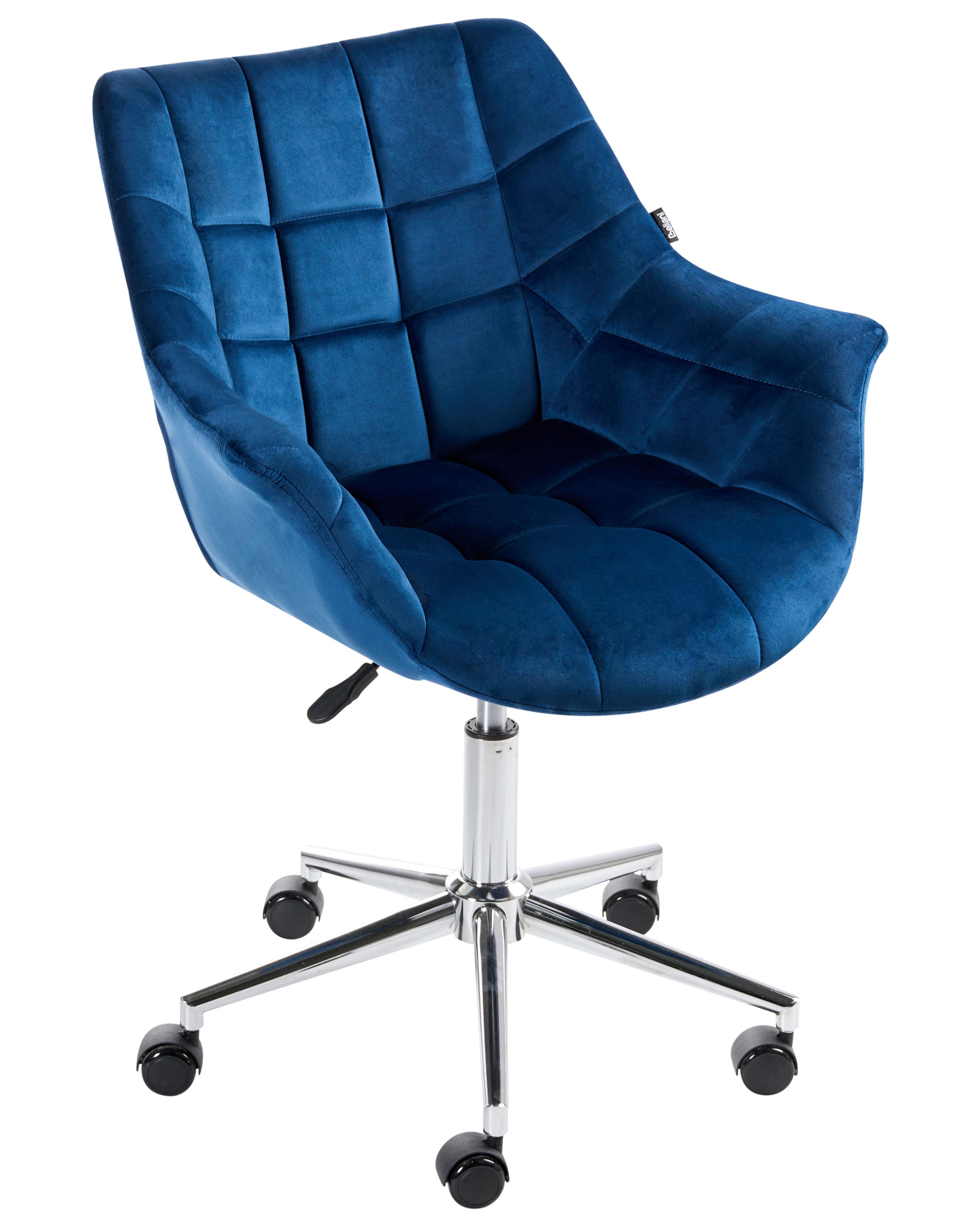 Desk Chair LABELLE Velvet Navy Blue
