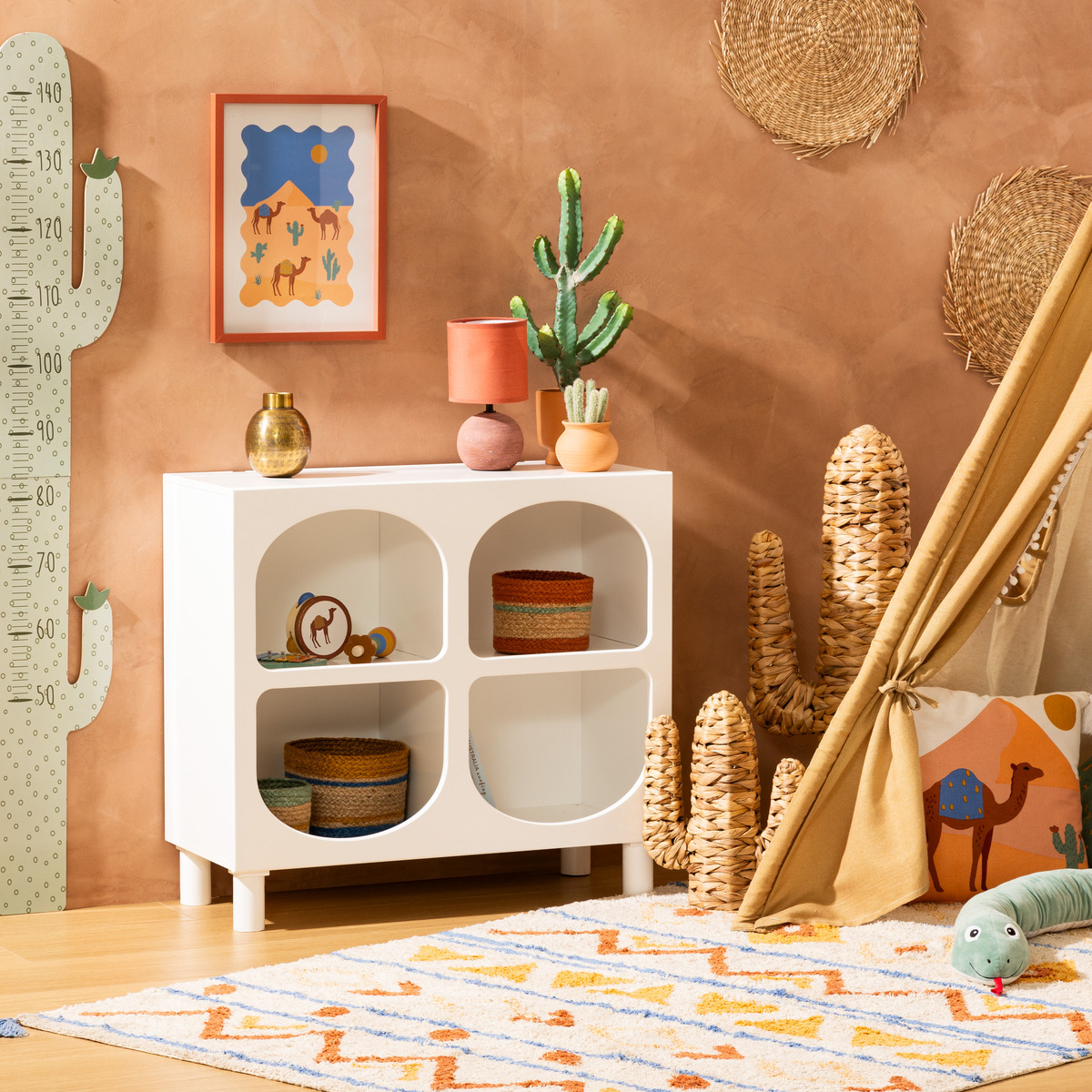 4-compartment shelf "Tara" White, 76x70x32 cm