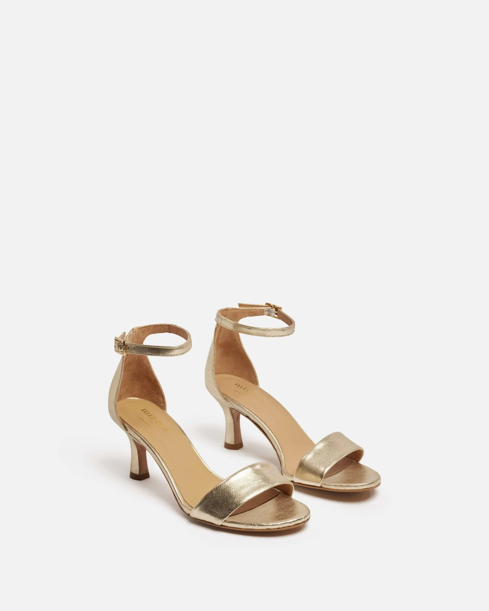 SANDALES FRANCESCA/MET - En cuir métallisé à talons platine