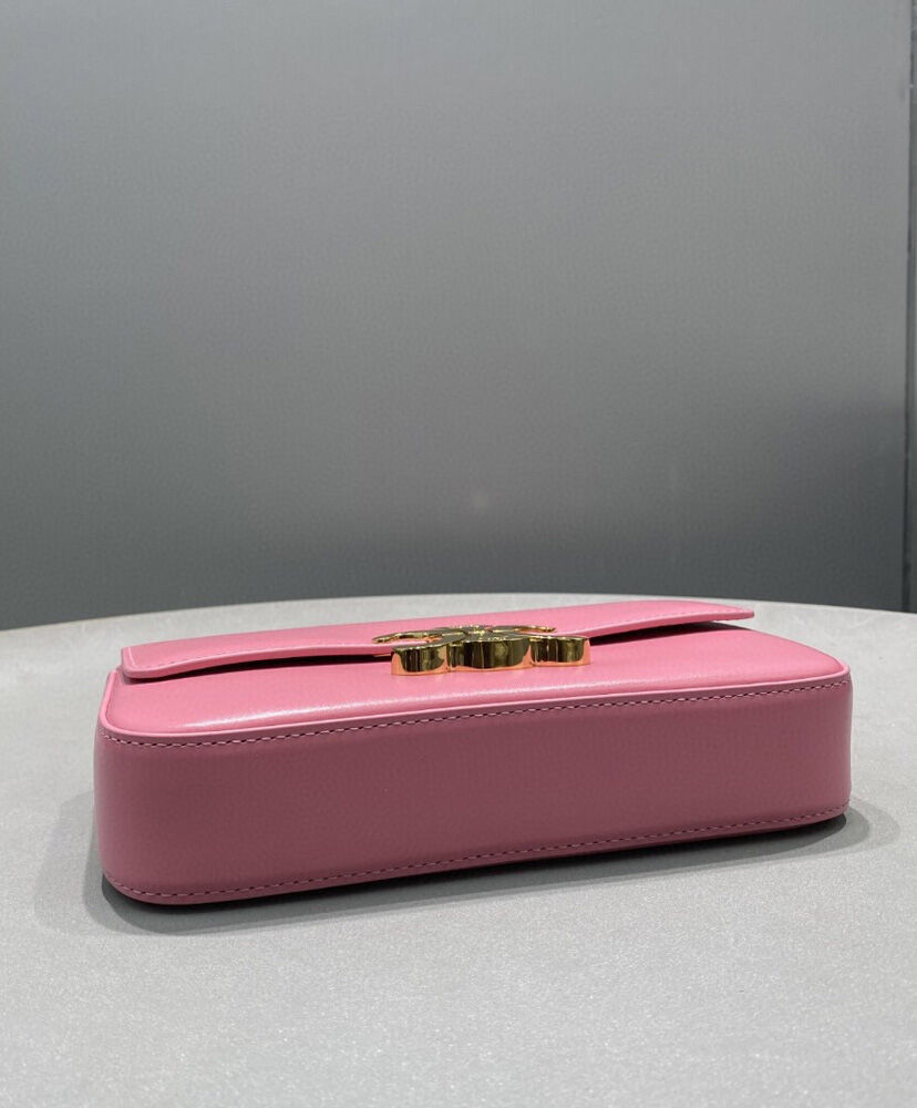 Celine Chain Shoulder Bag Triomphe In Shiny Calfskin Pink1:1High-quality replica