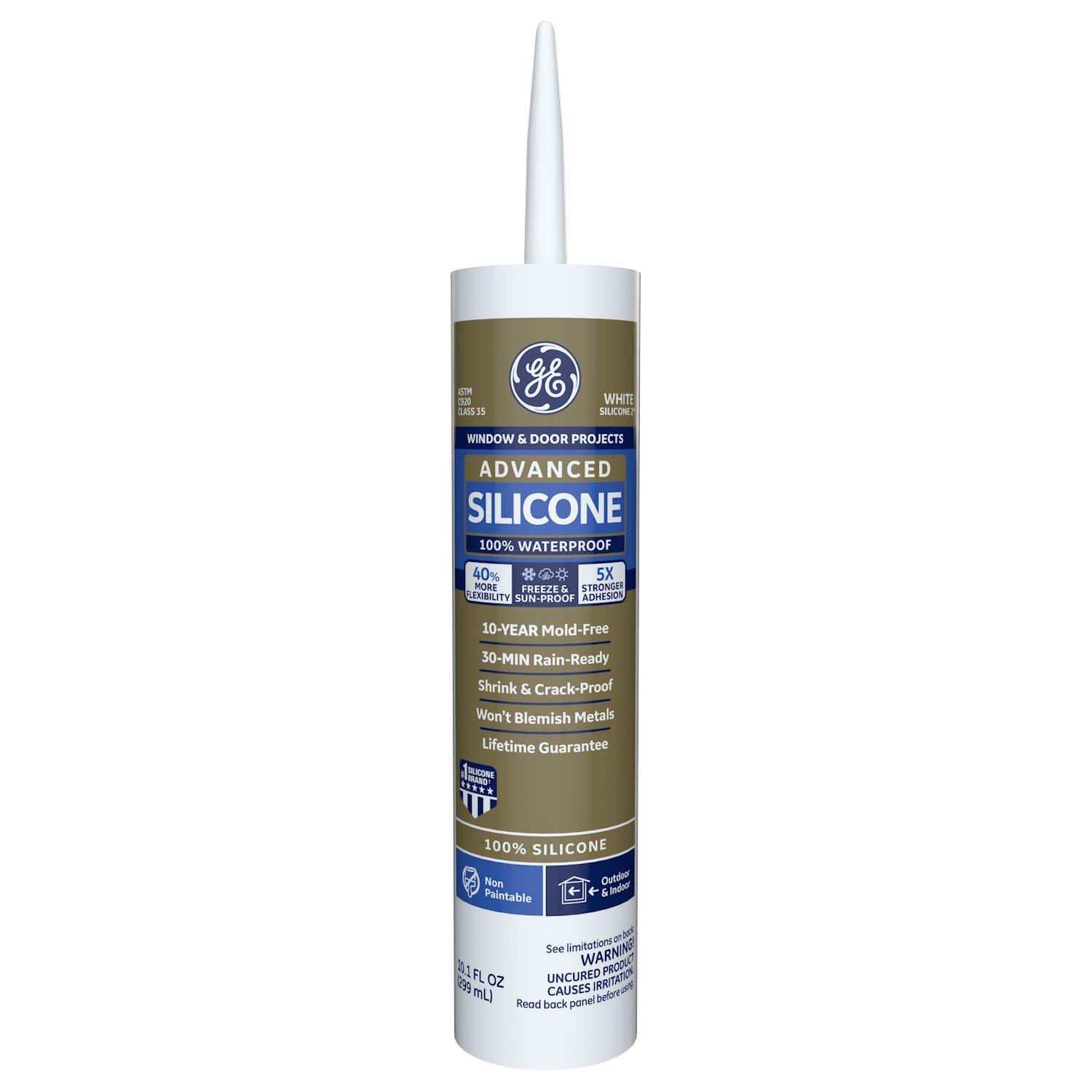 (12 pack) GE Advanced Silicone Window & Door Sealant. Pack of 1. Clear 10.1 fl oz Cartridge