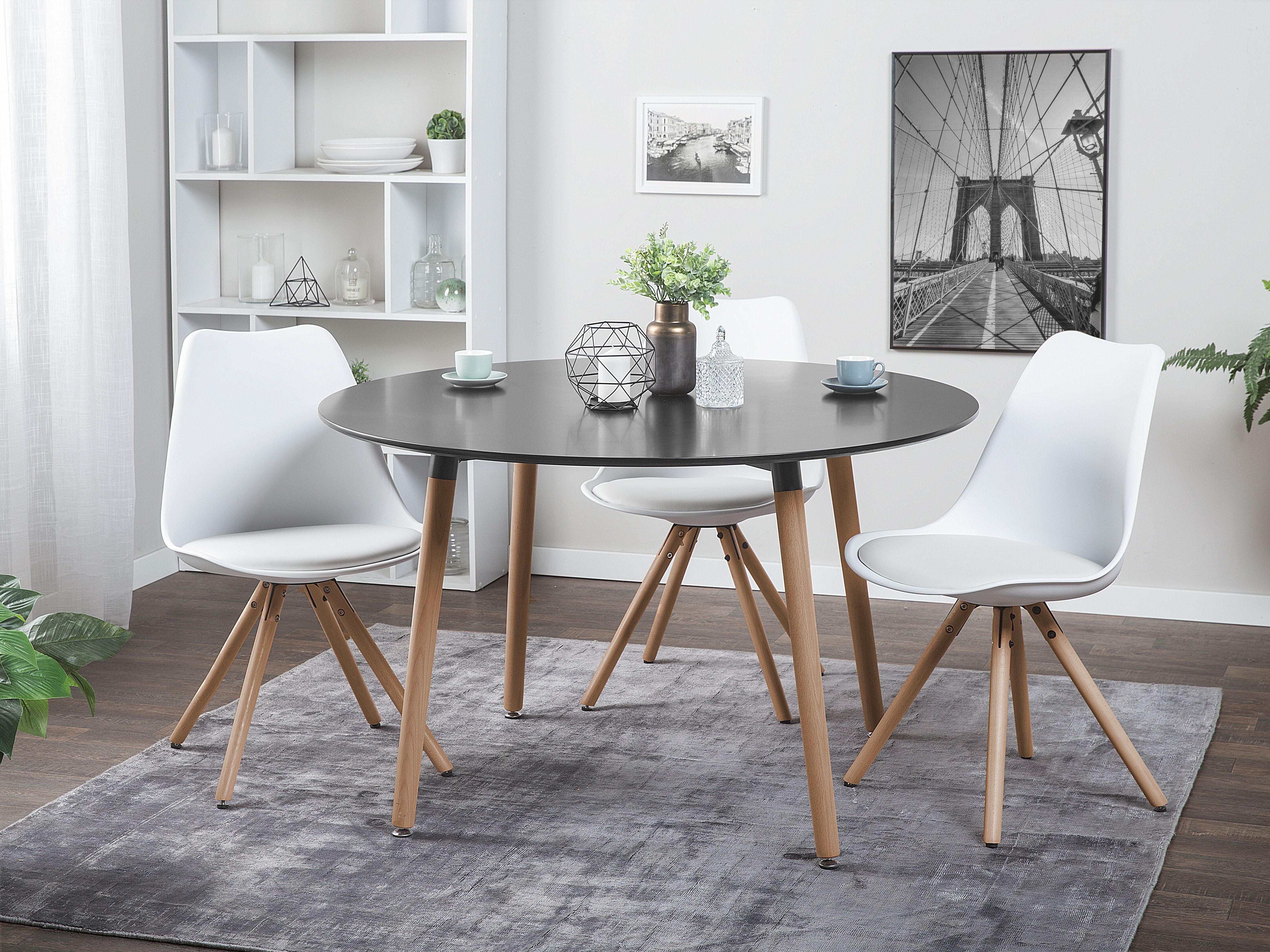 Dining Table BOVIO Black 120 cm 120 cm