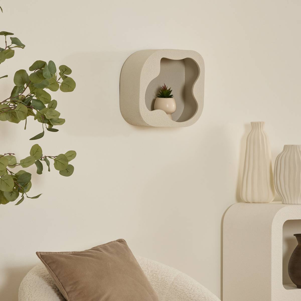 Shelf "Evy" To hang, White, 28x28 cm