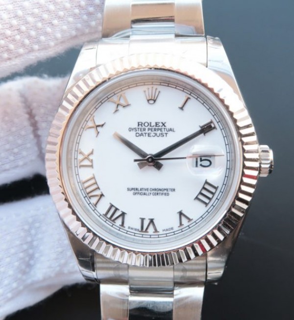 Replica Rolex DateJust II SS Fluted Bezel White Dial Roman Numerals SS Bracelet A3136 - Elite Watch Atelier