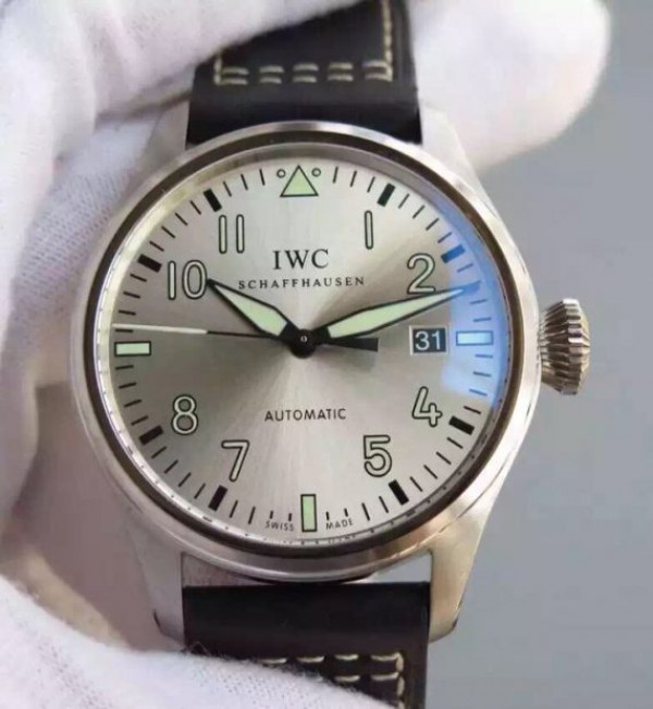 Replica IWC MKF Mark XVI Silver Dial Black Leather Strap A2892 - Top club