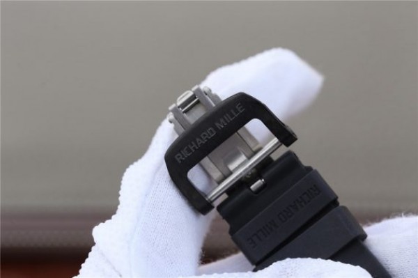 Replica Richard Mille RM011 Black Ceramic RG Chrono Skeleton Dial Black Rubber Strap A7750 - Top club