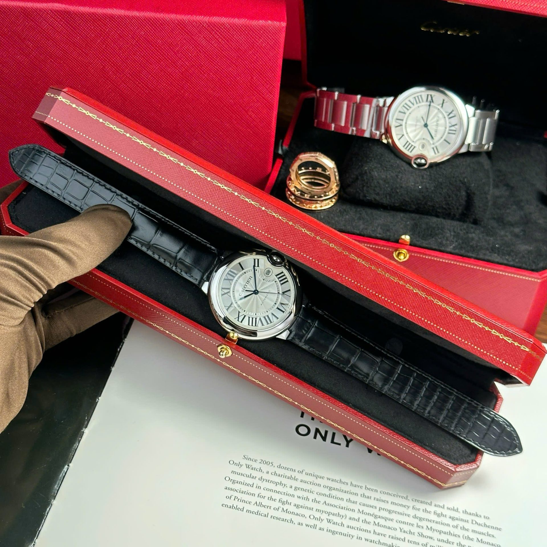 Cartier Ballon Bleu Replica Watch Dial White Leather Strap AF Factory 42mm - Elite Watch Atelier