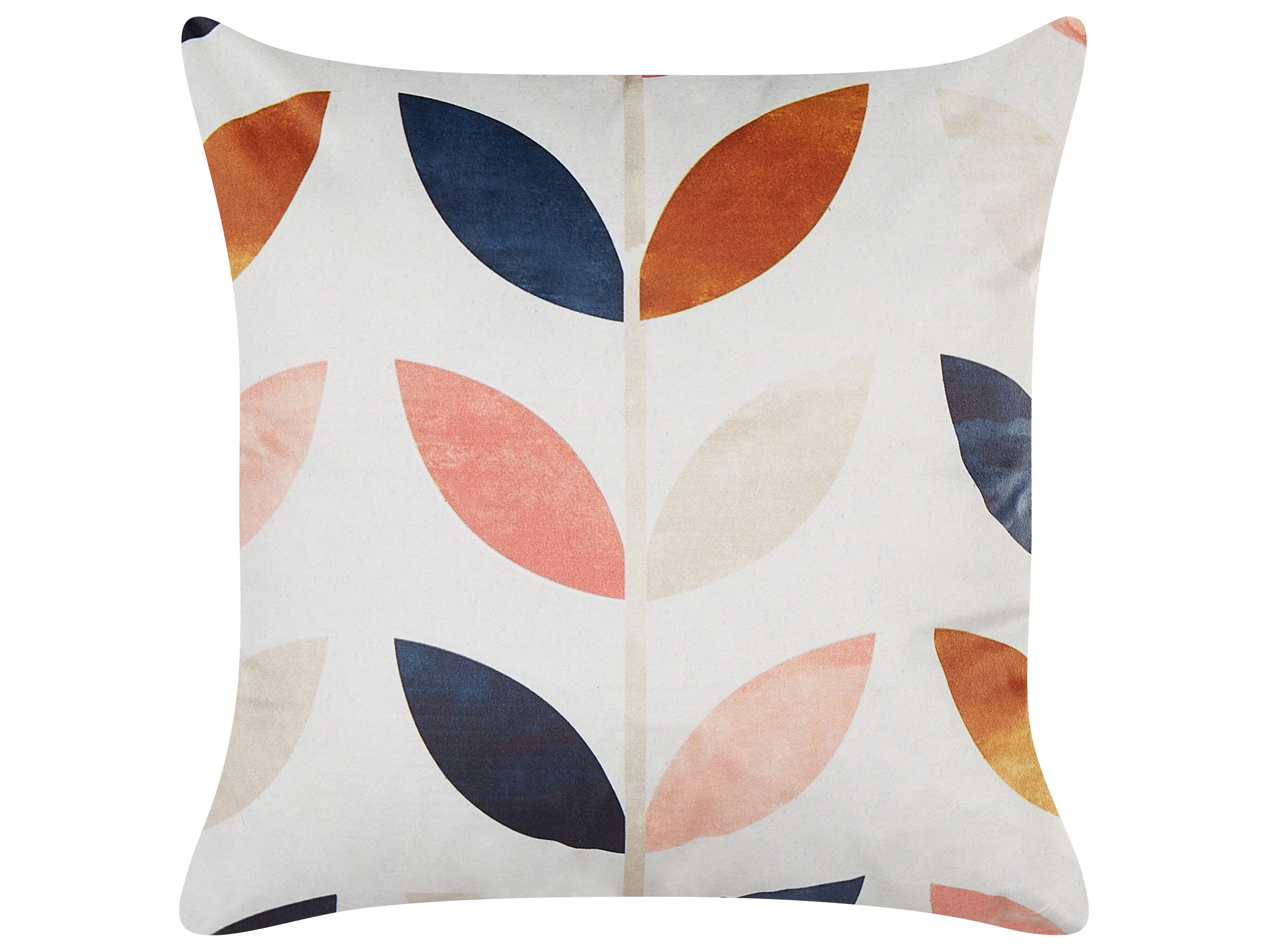 Throw Cushion QUINOA Velvet 45 x 45 cm Multicolour Plant Pattern