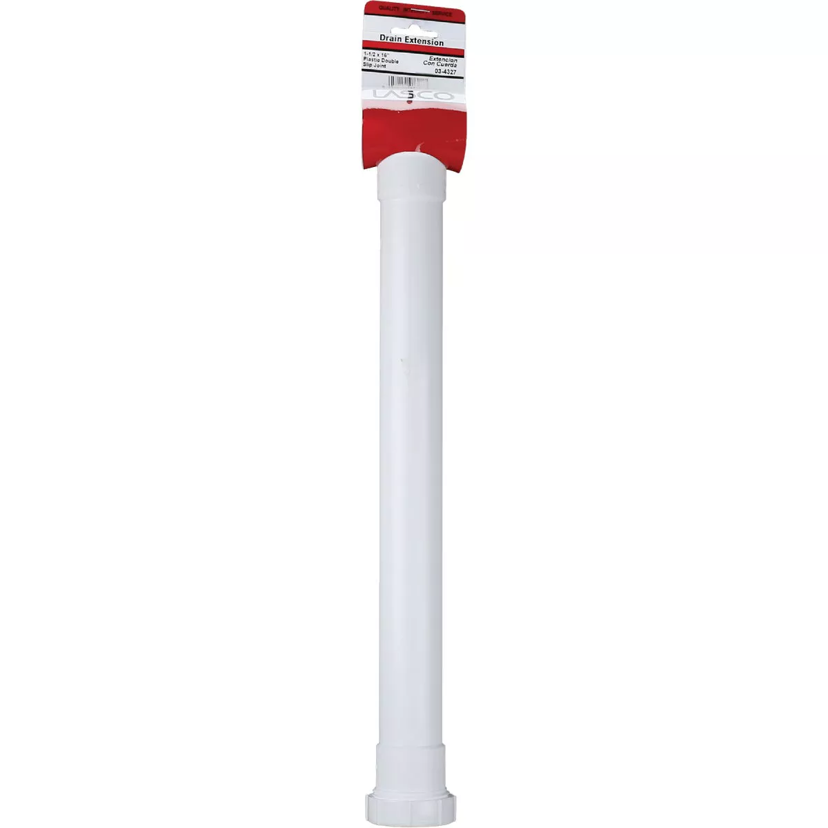 Lasco 1-1/2 In. OD x 16 In. L White Plastic Double-End Extension Tube
