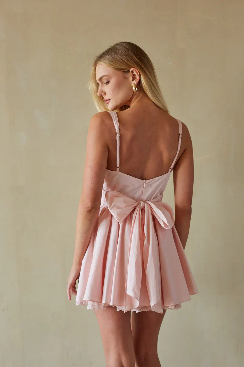 Belle Lace Trim Corset Mini Dress
