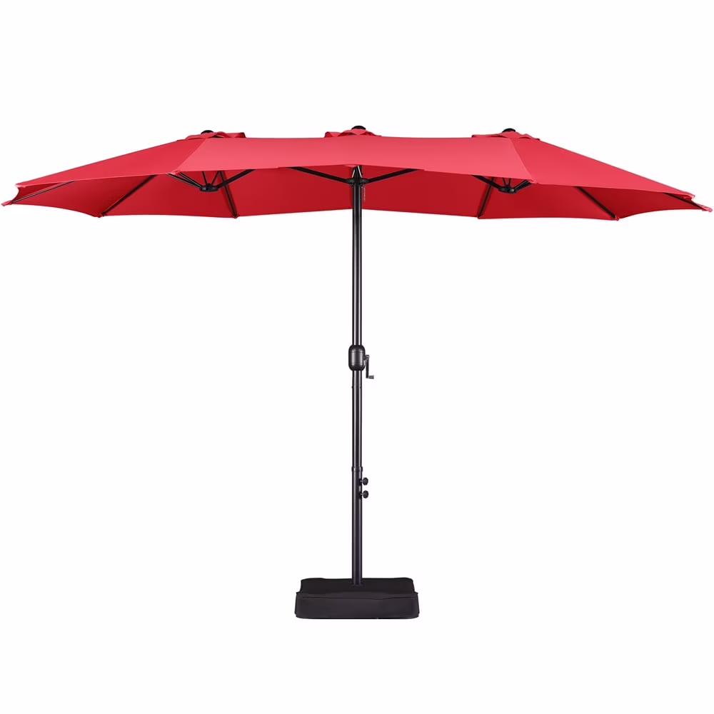 Topeakmart 13ft Patio Parasol Canopy with Crank, Tan - Image 5