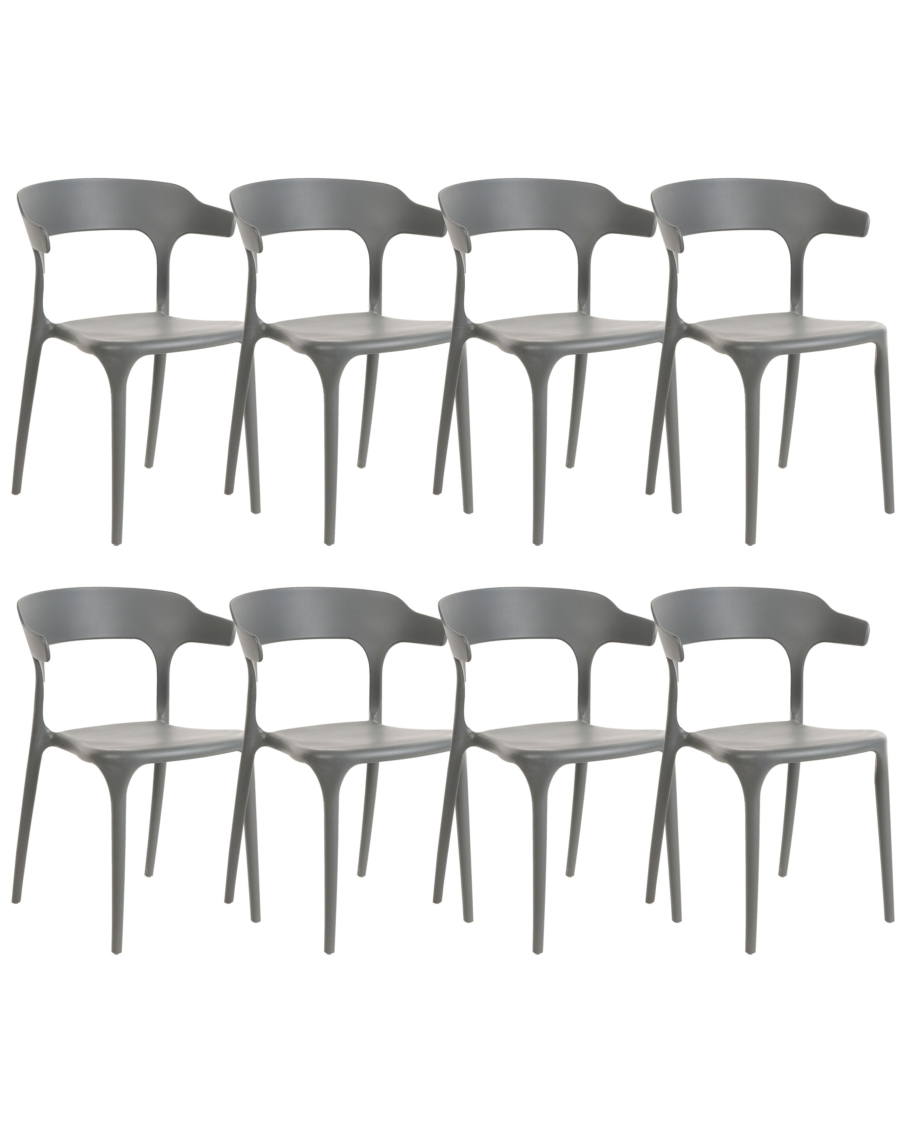 Set of 8 Dining Chairs GUBBIO Grey