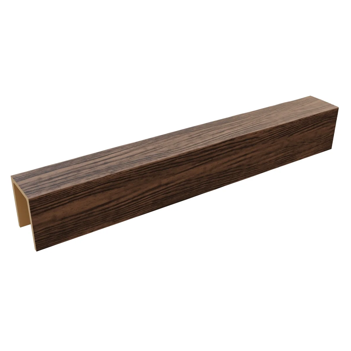 Ekena Millwork 3 1/2"W x 3 1/2"H x 120"L 3-Sided (U-Beam) Mena HeritageTimber Faux Wood Ceiling Beam, Kona Brown - Image 7