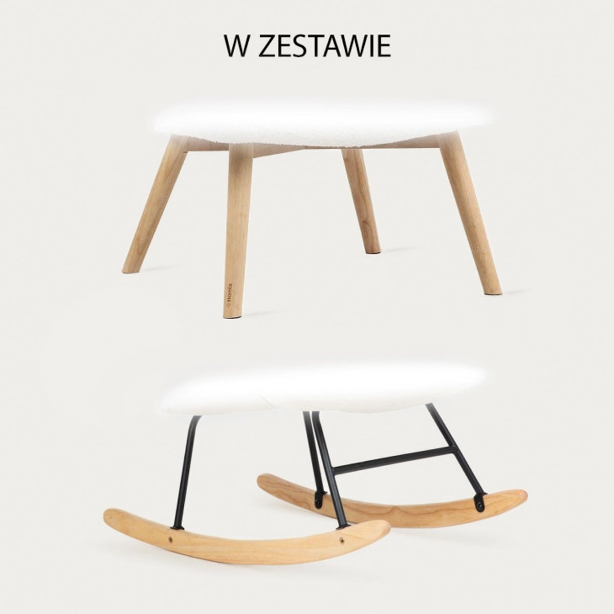 Fotel B2 MOSS PLUS 2w1 welurowy szary 70x55x95 cm/72x73x92 cm