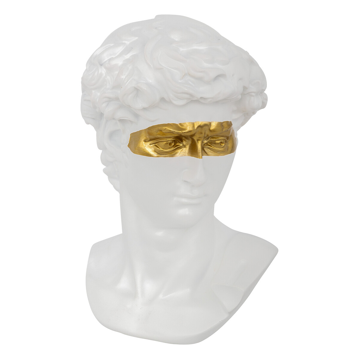 Resin head table decoration "David" White, H.25 cm