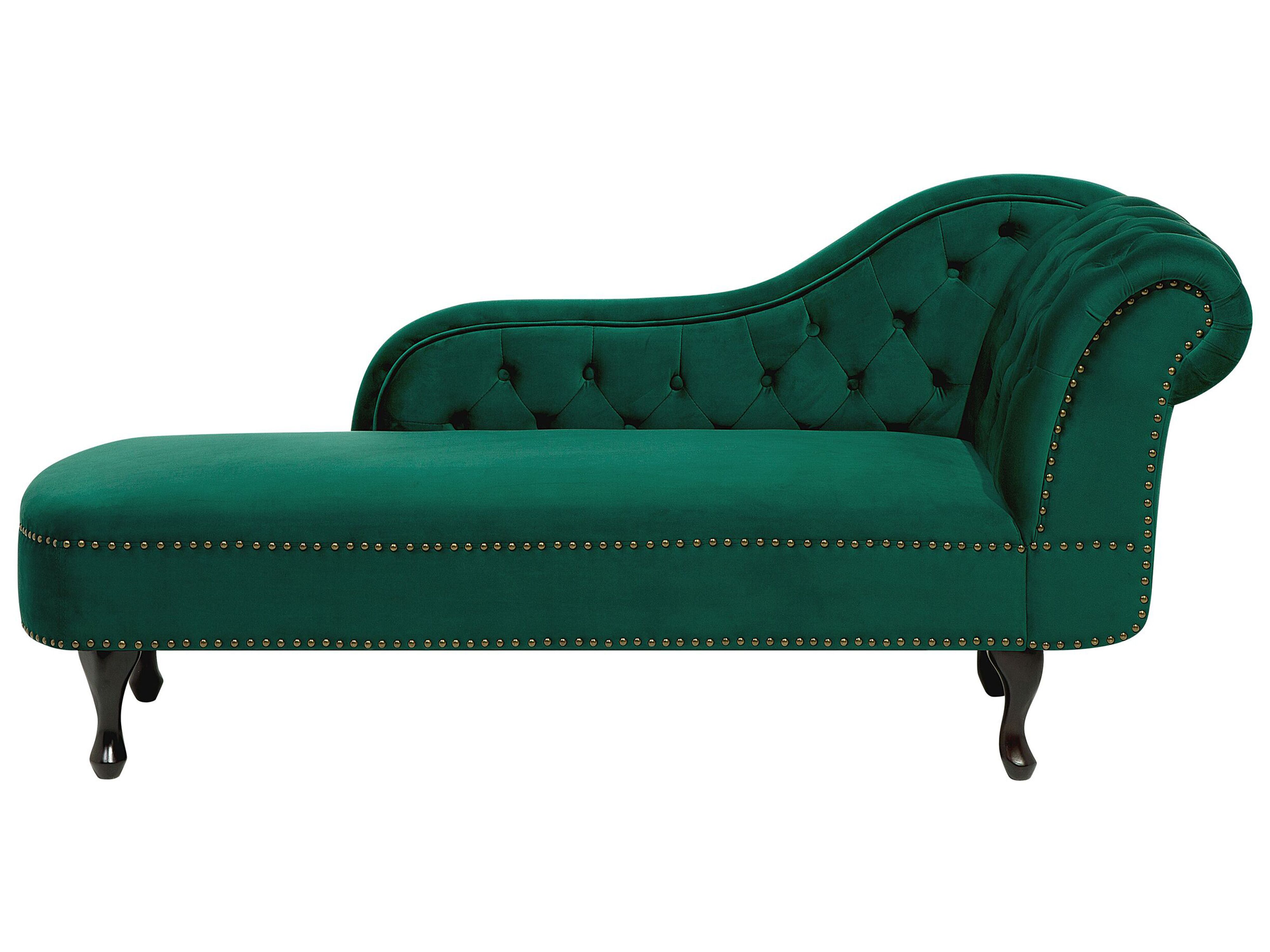 Right-Hand Chaise Lounge NIMES Velvet Green