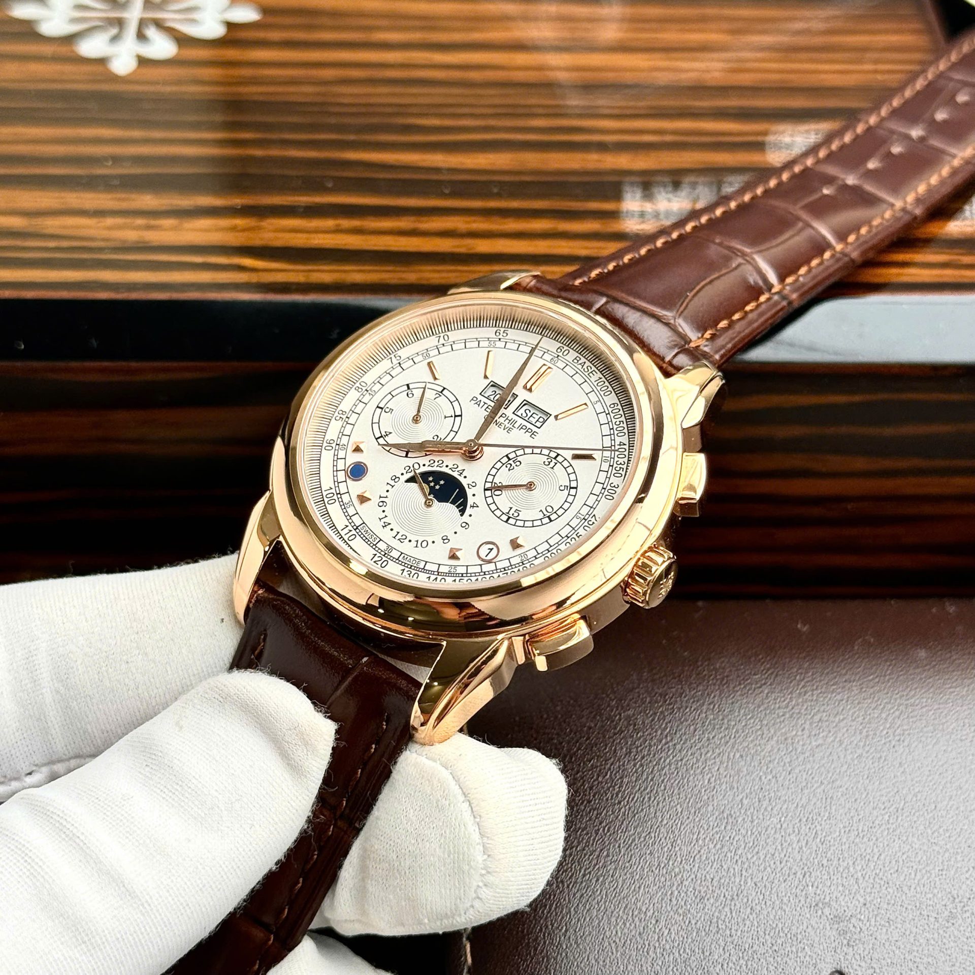 Patek Philippe Grand Complications 5270 Clone Watches White Dial Leather Strap 41mm - Top club