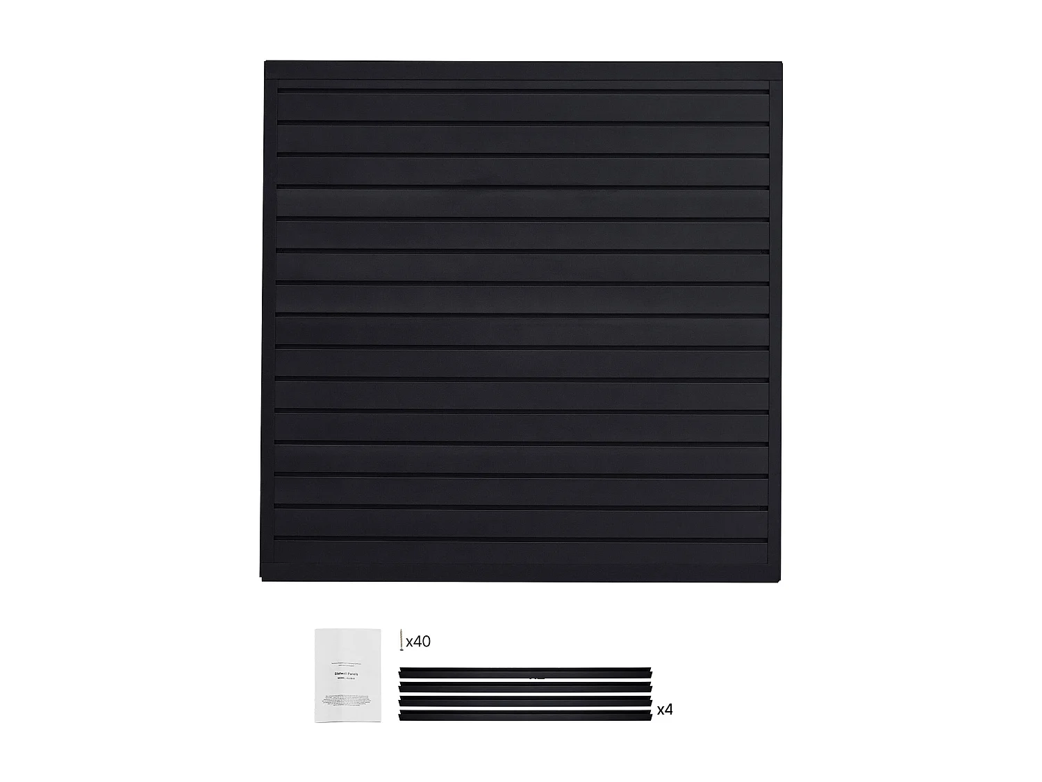 Panneau Mural à Lattes SucceBuy, 122 x 122 cm, Lattes de Garage en PVC Noir, Conception Modulaire