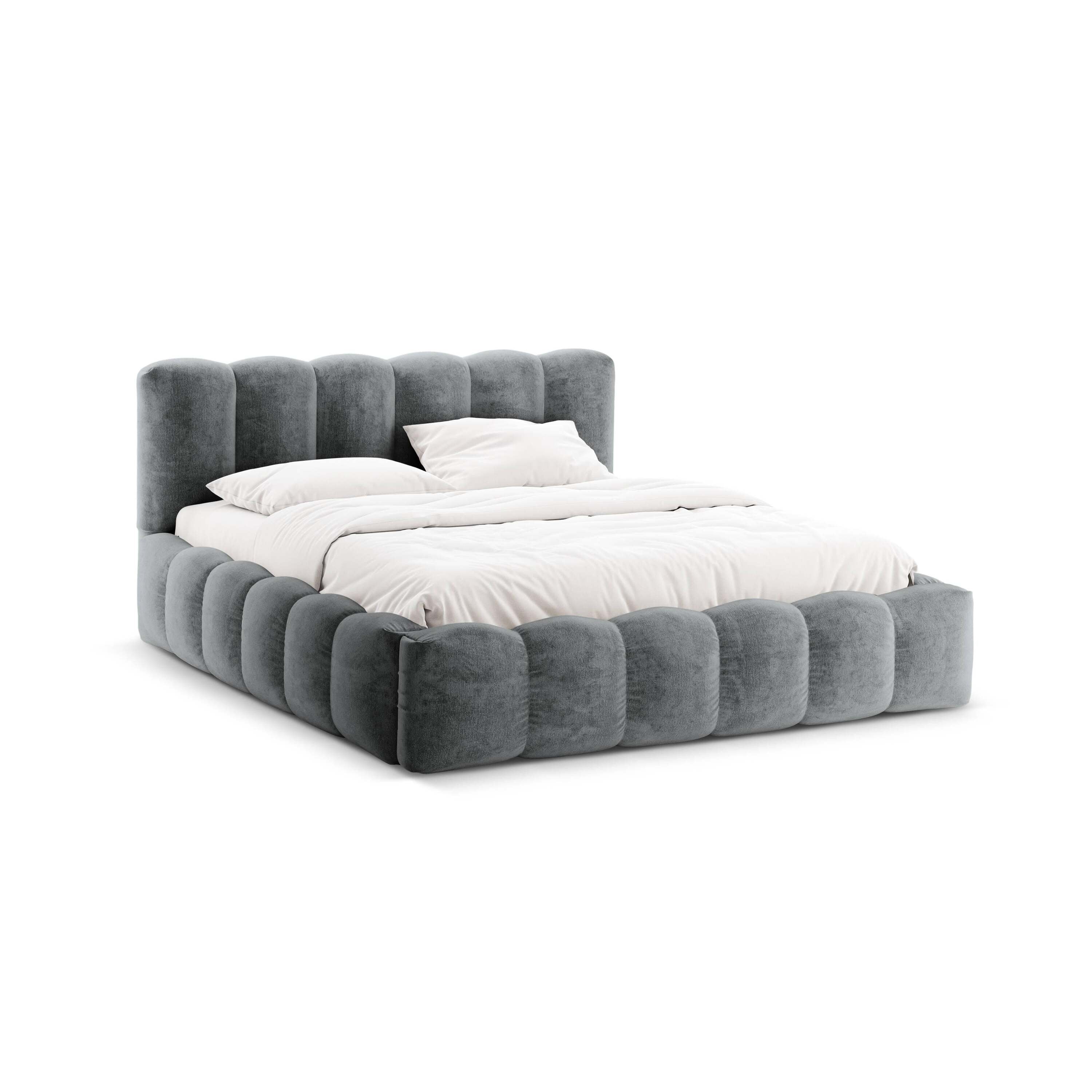 Micadoni Lupine Bedframe met Opbergruimte 200 x 200 cm - Chenille - Pl