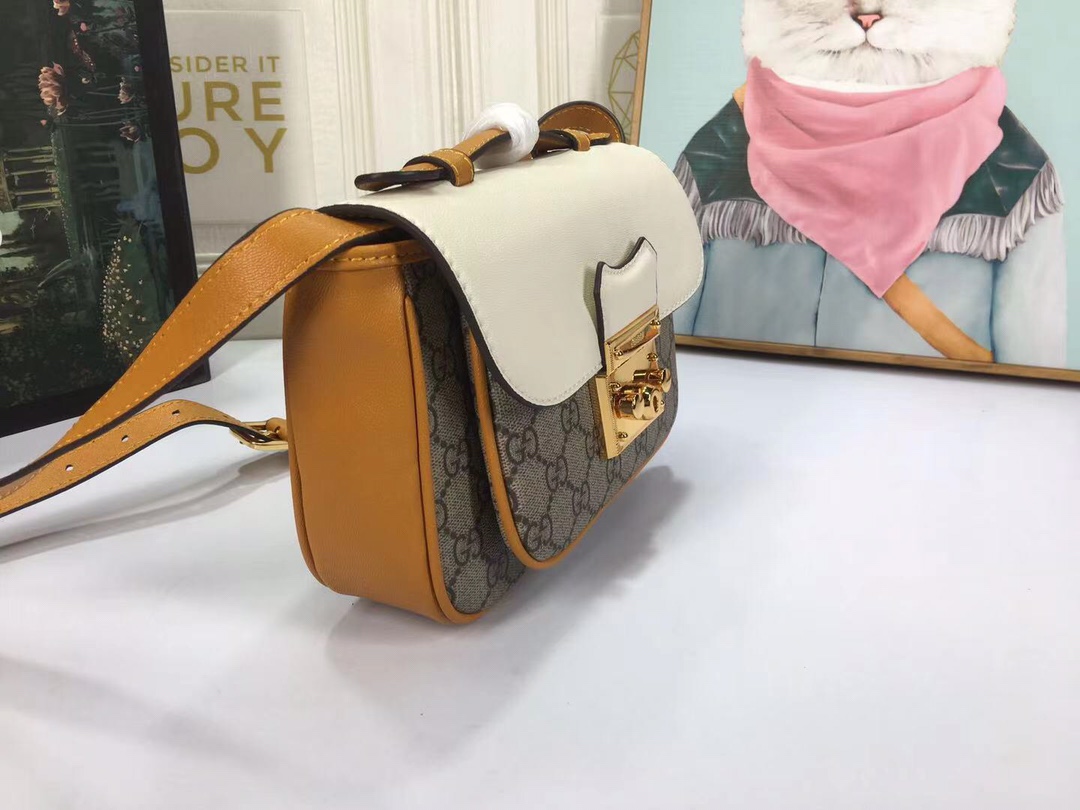 Replica Gucci Padlock Mini Bag Black/White1:1High-quality replica