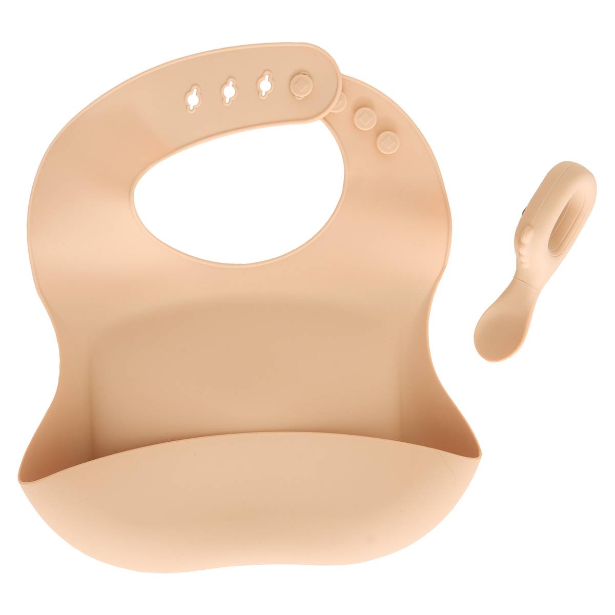 Child Bib Set "Yum" 2 pieces, Beige