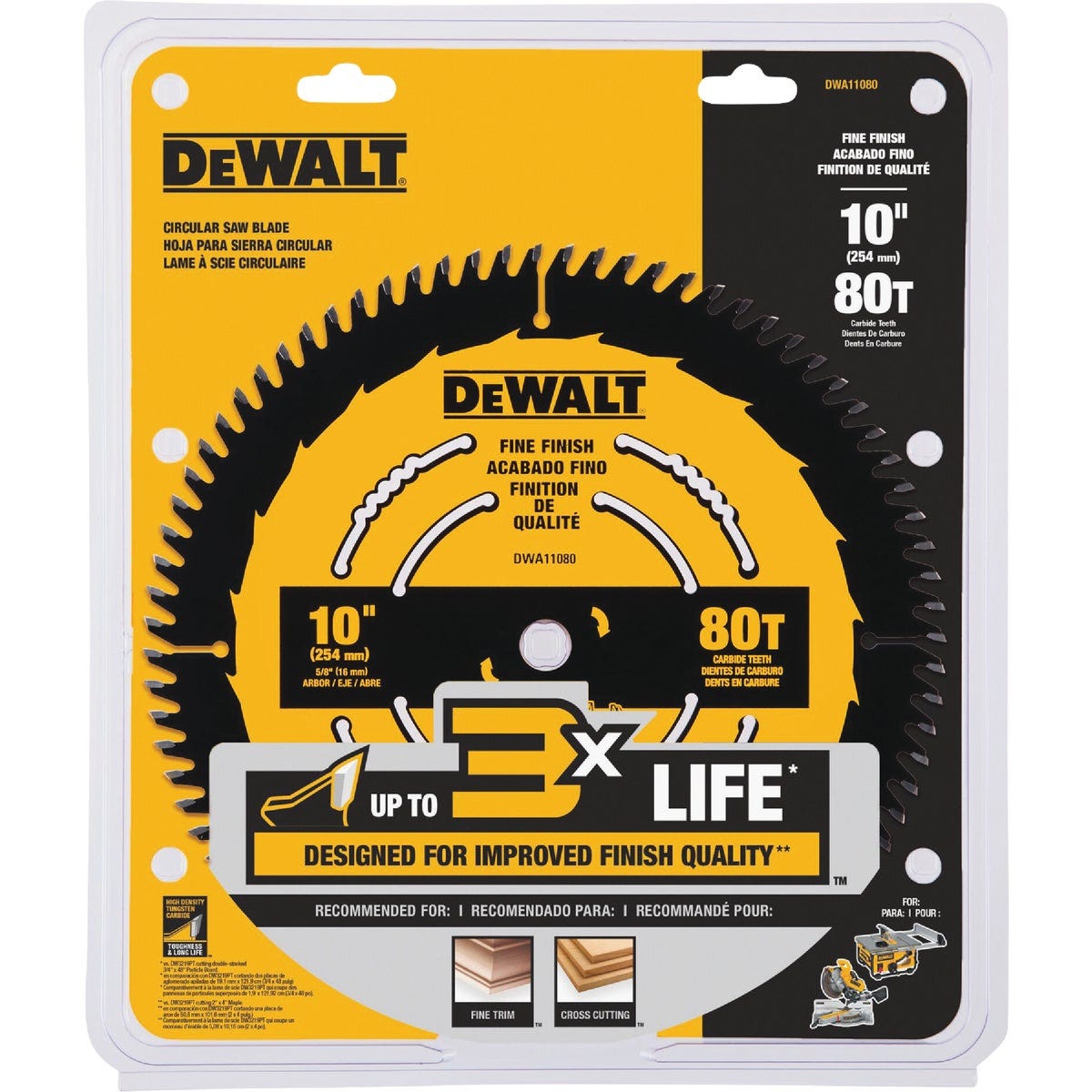 DEWALT 10 In. 80-Tooth Fine Finish Circular Saw Blade