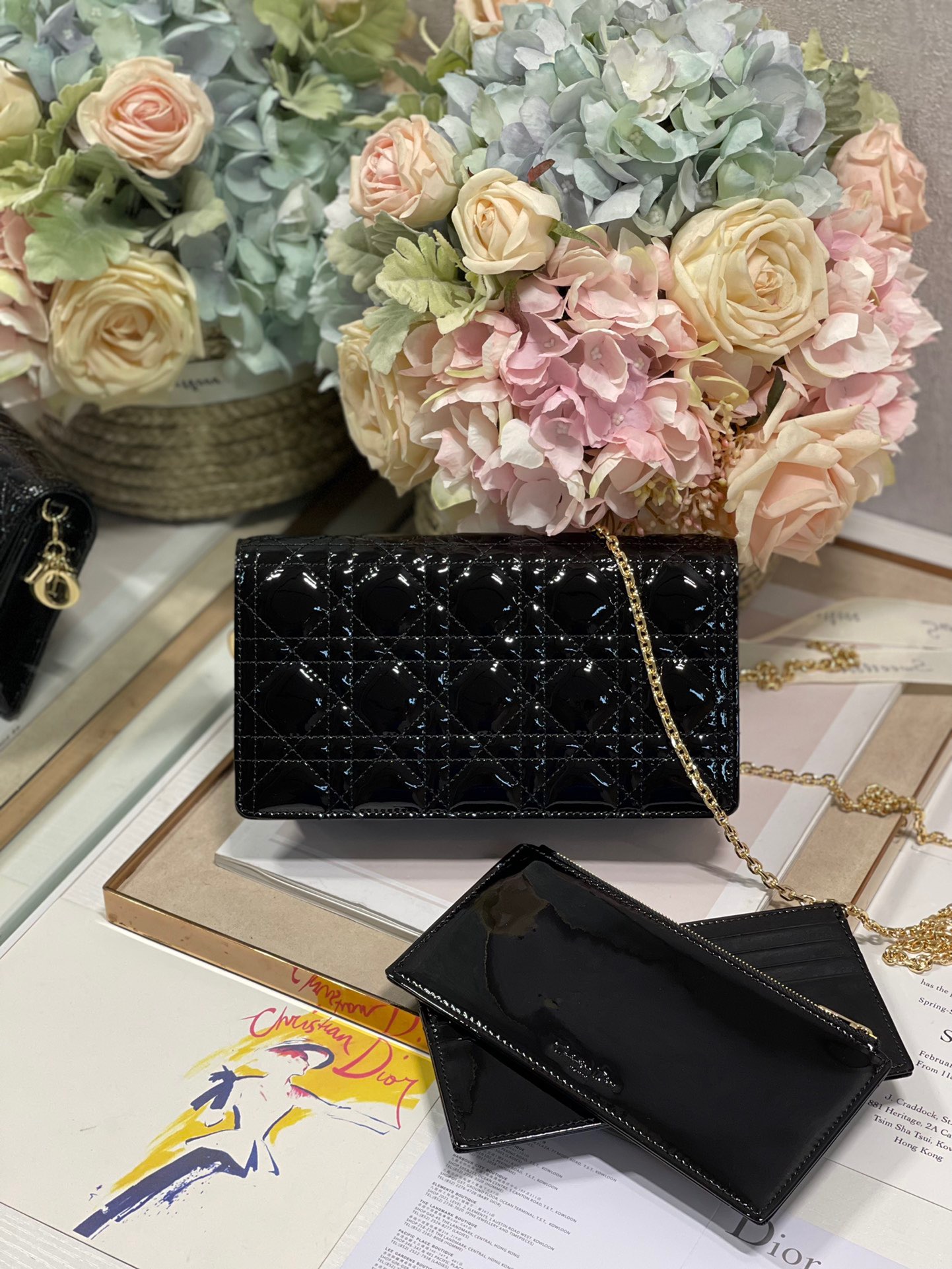 Christian Dior Lady Dior Pouch Black, For Women, Women’s Handbags 8.5in/21.5cm CD S0204OVRB_M9001:1High-quality replica