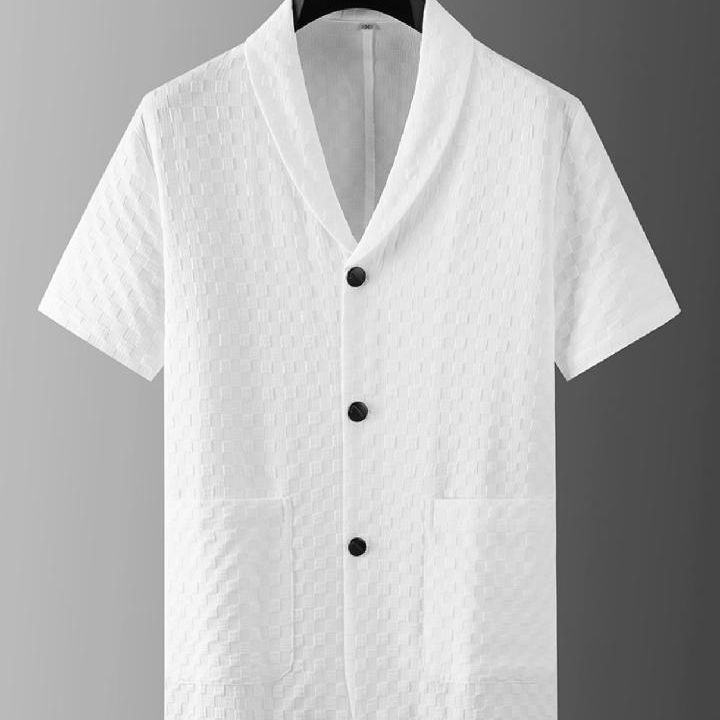 Men's White Casual Fashion Two Piece Set