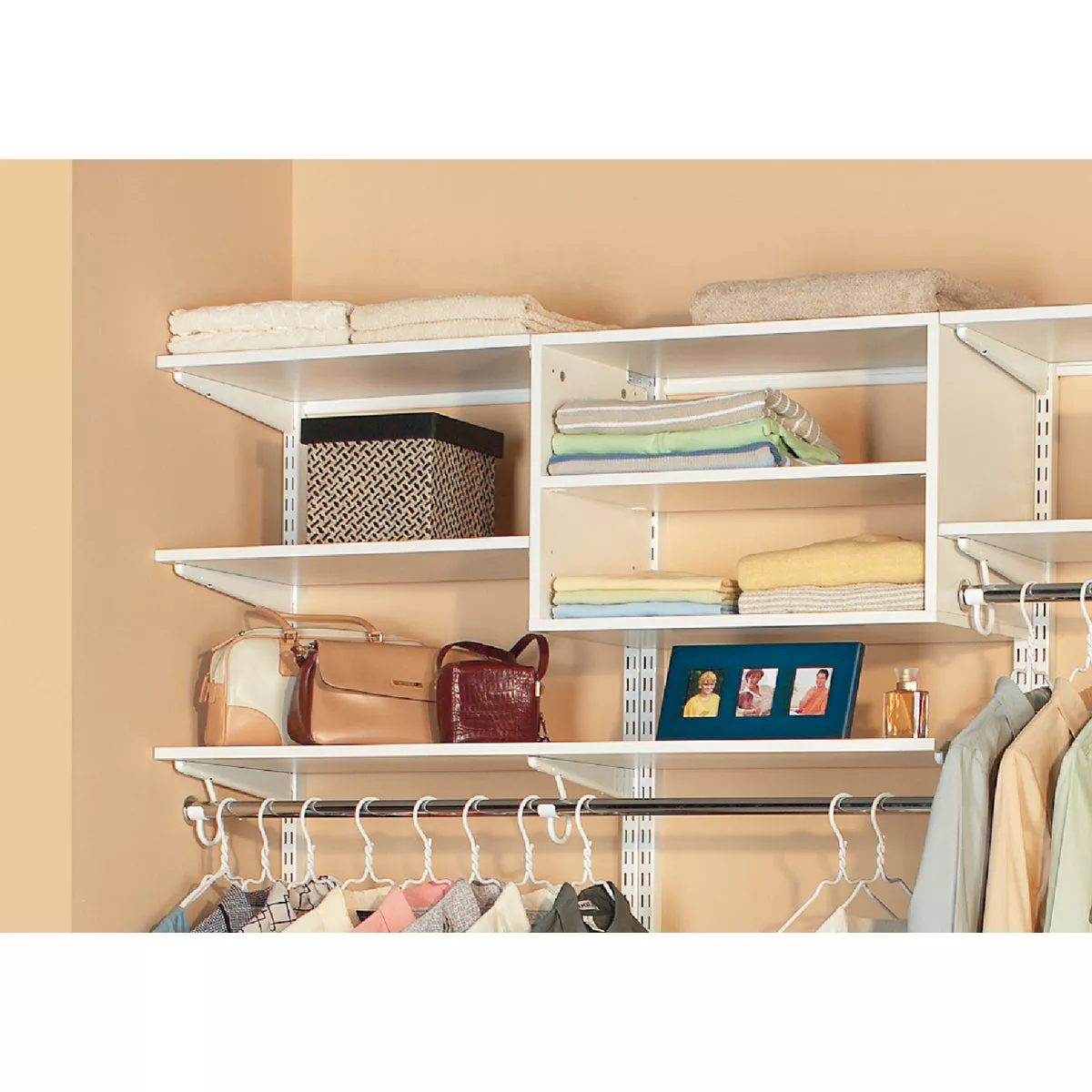 Organized Living FreedomRail 2 Ft. W. x 14 In. D Melamine Closet Shelf, White
