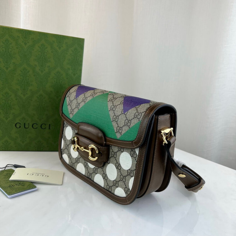 Replica Gucci Horsebit 1955 Shoulder Bag With Geometric Print 6022041:1High-quality replica