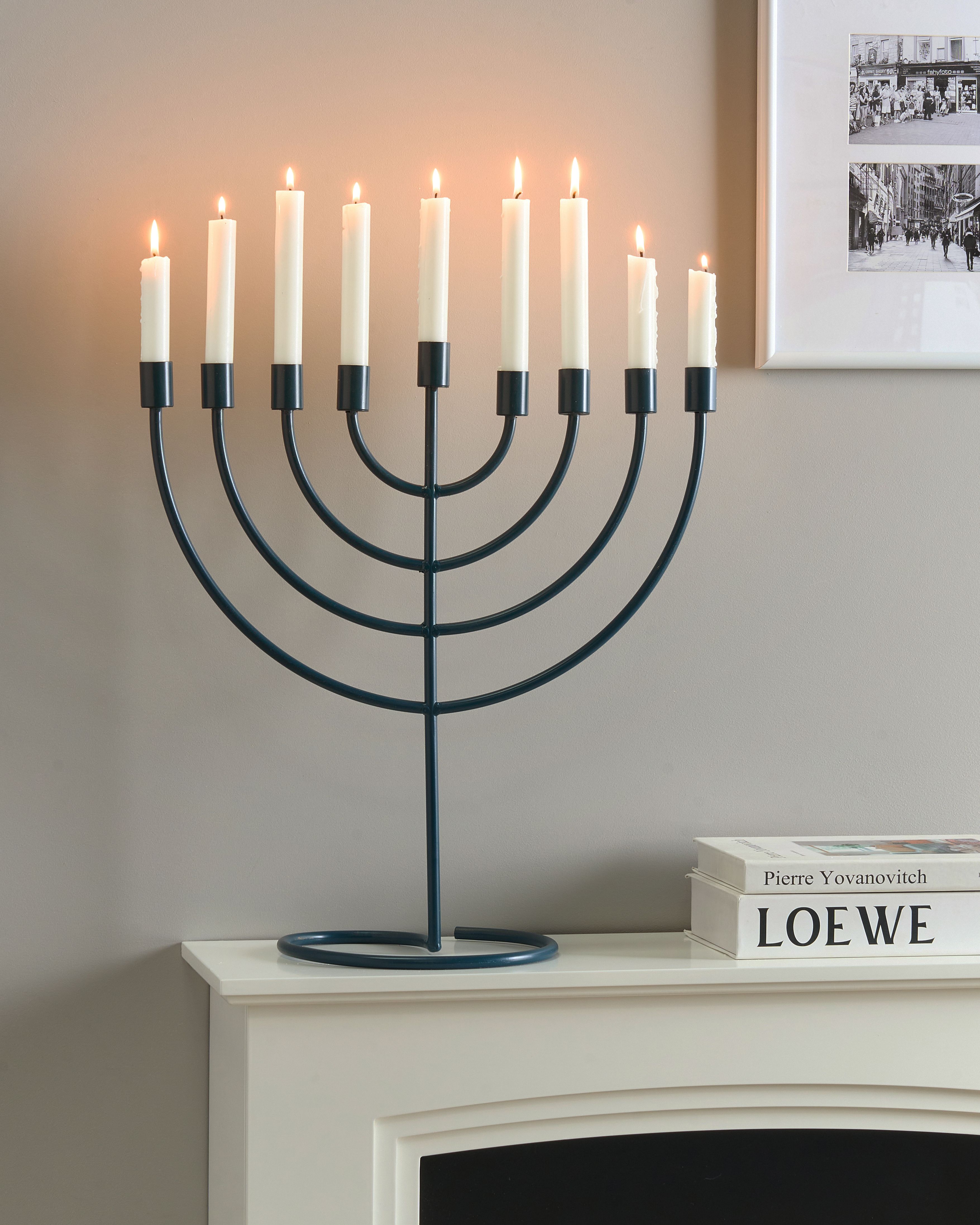 Candle Holder AMORA Metal 50 cm Blue