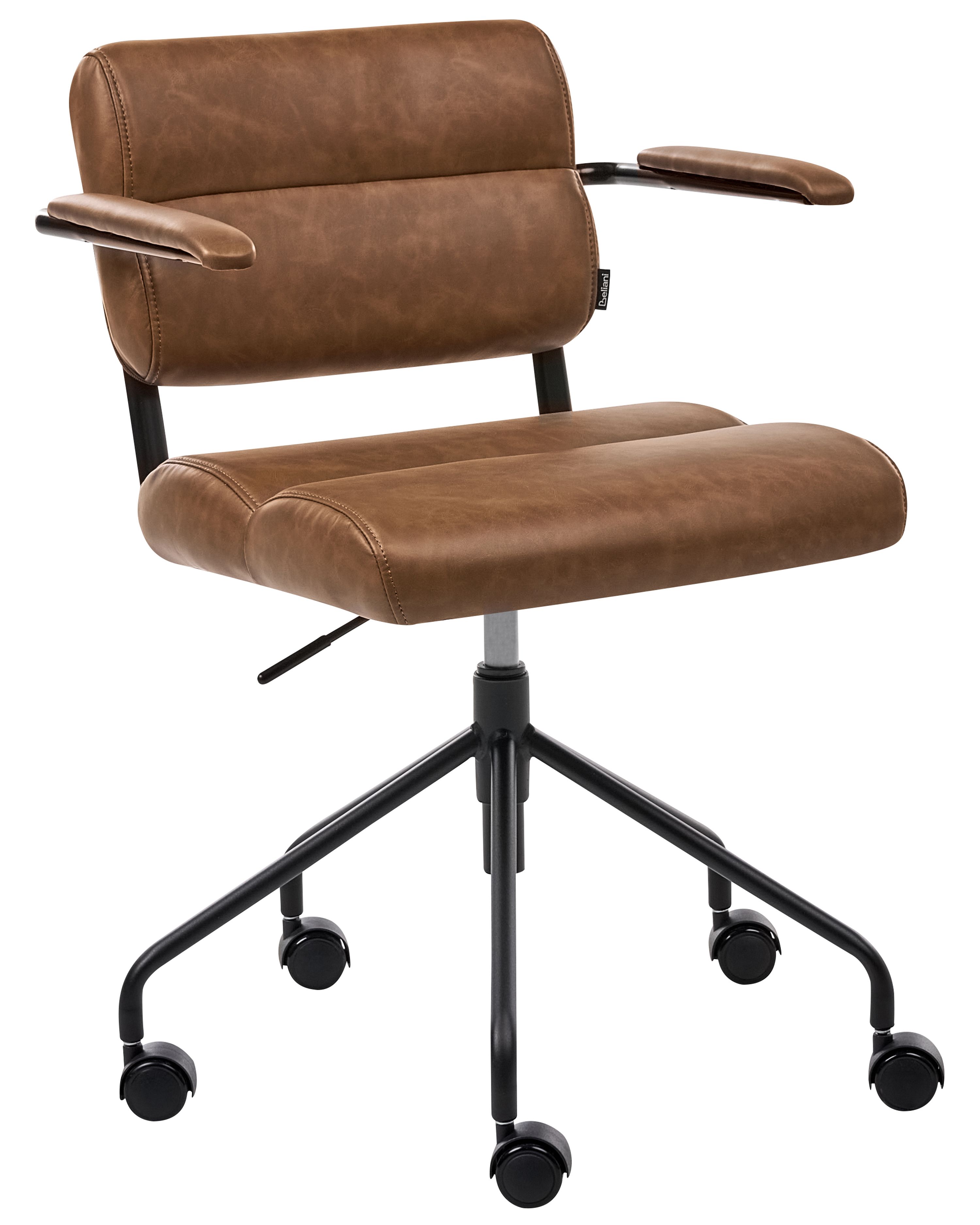 Desk Chair CANDOR Faux Leather Brown
