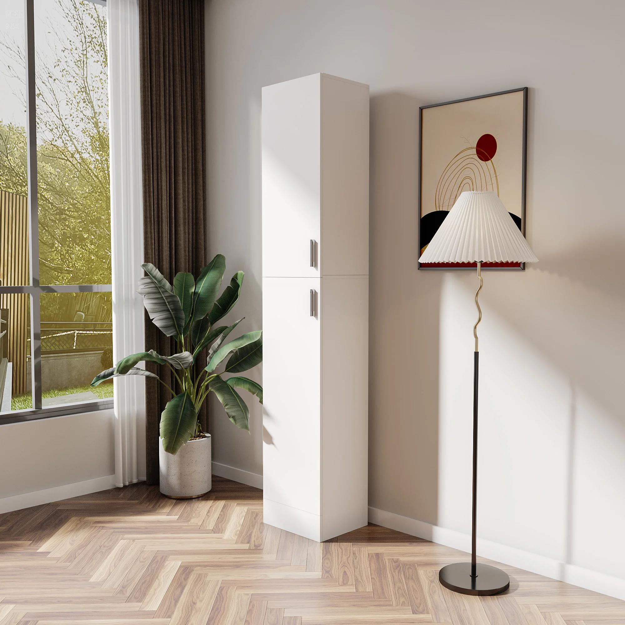 Slim Tall Storage Cabinet,Pantry Cabinet with Doors Shelves Small Space for Kitchen Living Room Bathroom - Image 9