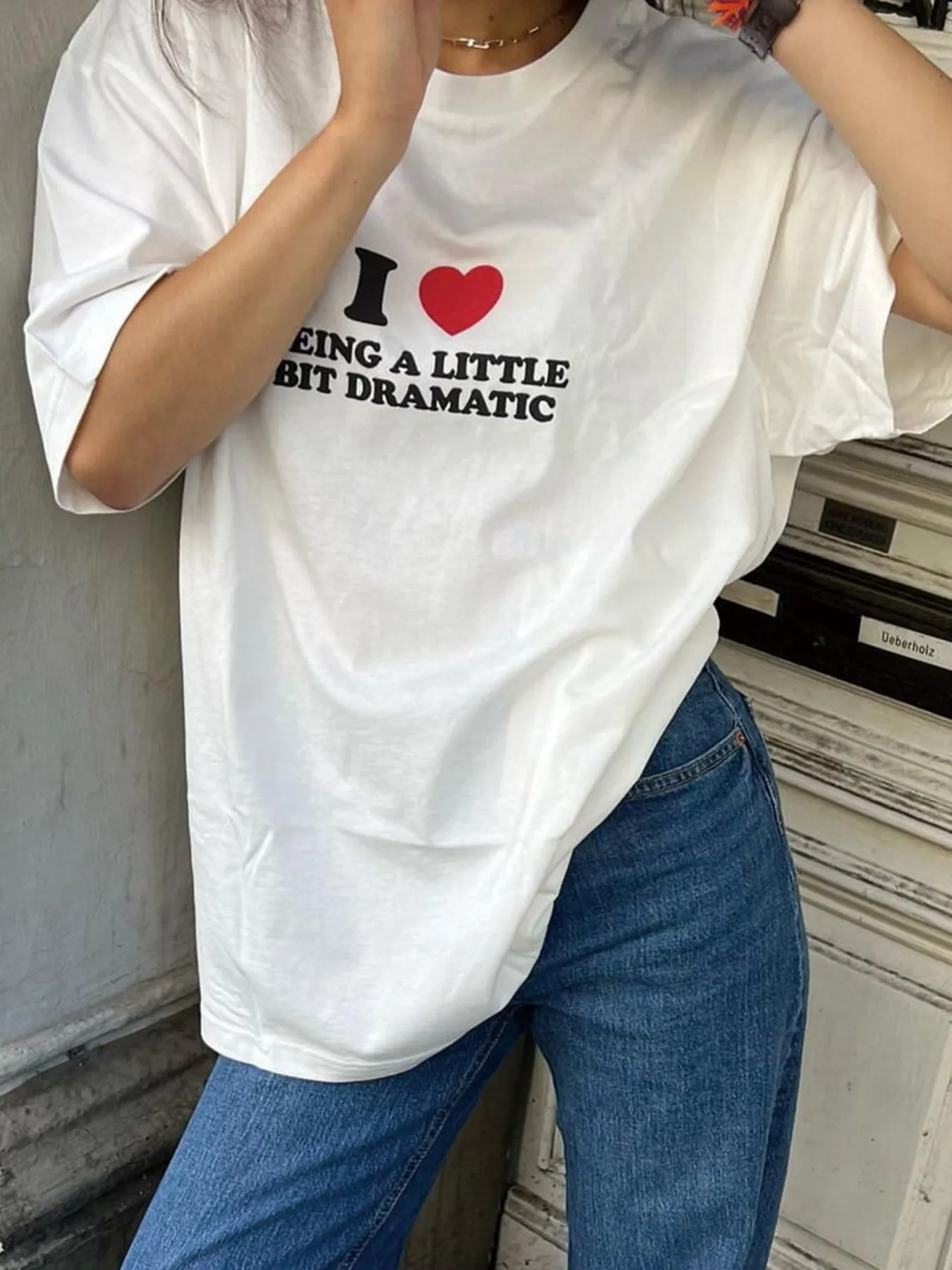 Plus Size Letter Graphic Round Neck Short Sleeve T-Shirt - ZKZOOK