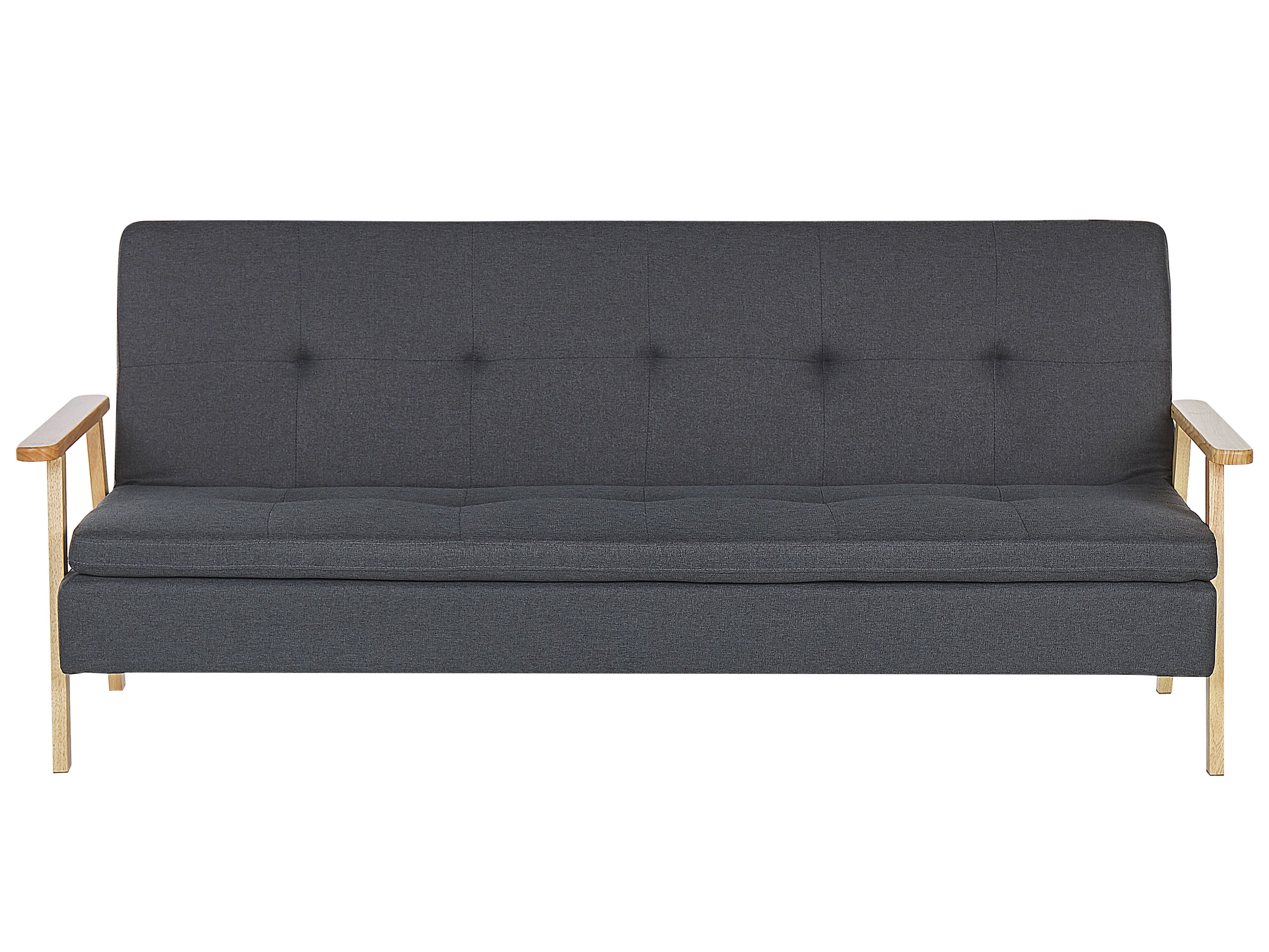 Sofa Bed 3 Seater TJORN Fabric Dark Grey