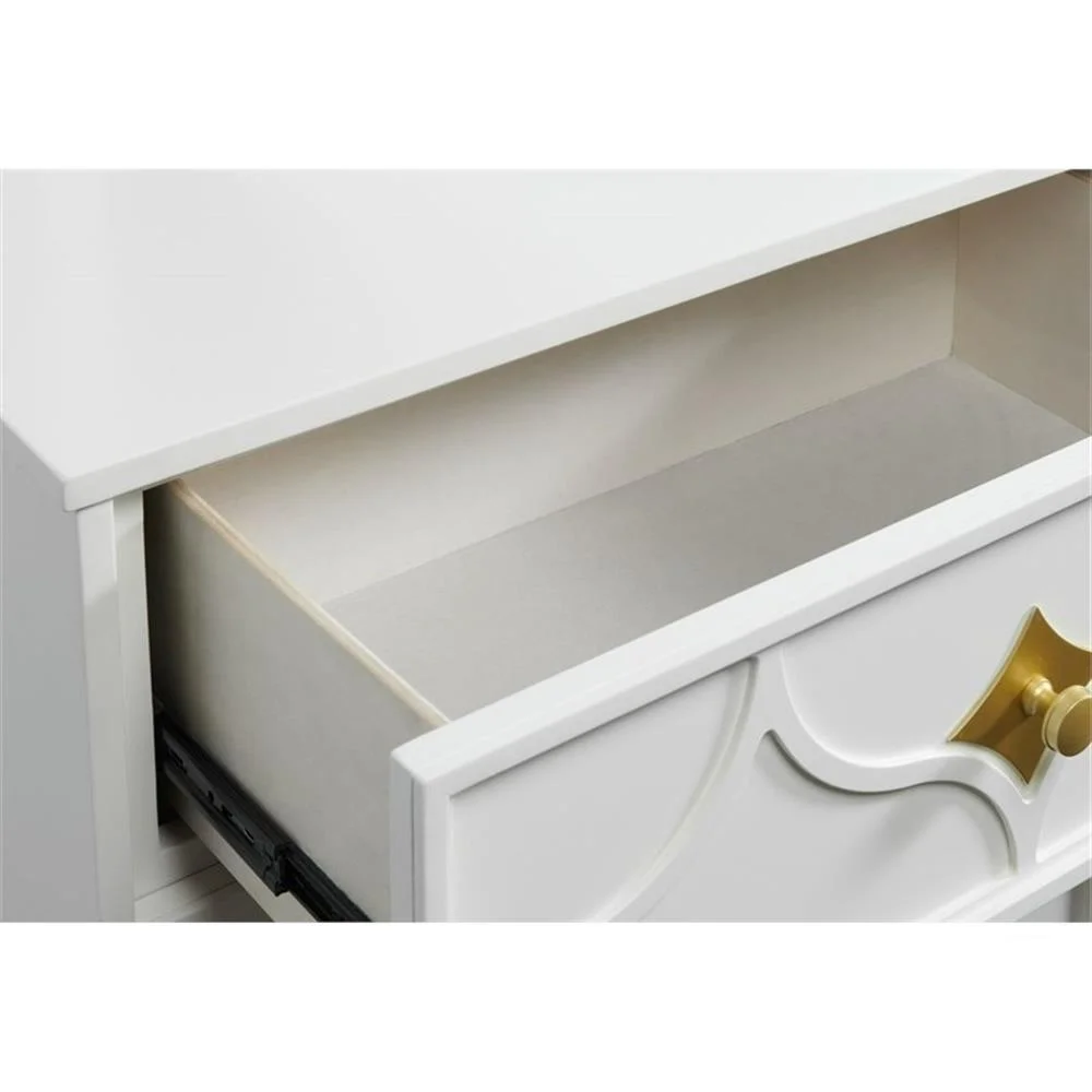 Martin Svensson Home Emma 5 Drawer White and Gold Chest - Image 5