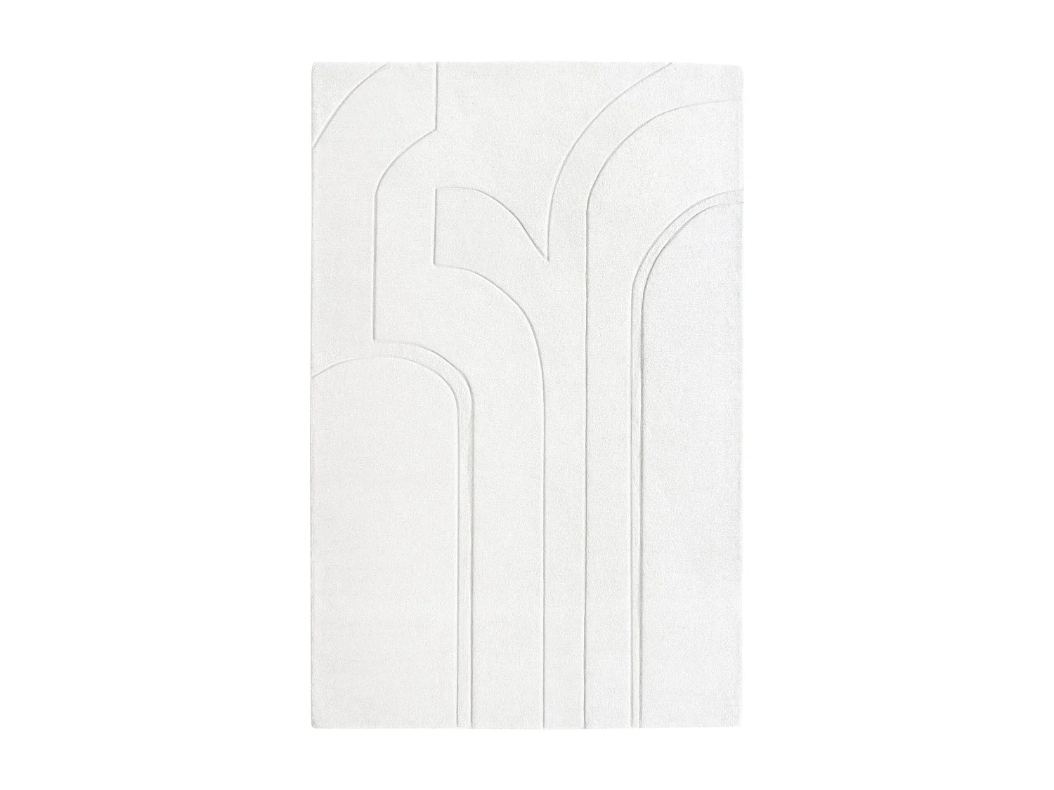 Tapis rectangulaire JARA en laine blanc cassé 300x200cm