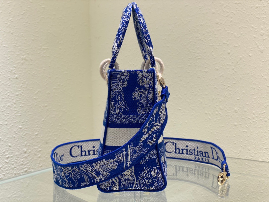 Christian Dior Medium Lady D-Lite Bag Blue, For Women, Women’s Handbags 24cm/9.5in CD M0565OROC_M8081:1High-quality replica