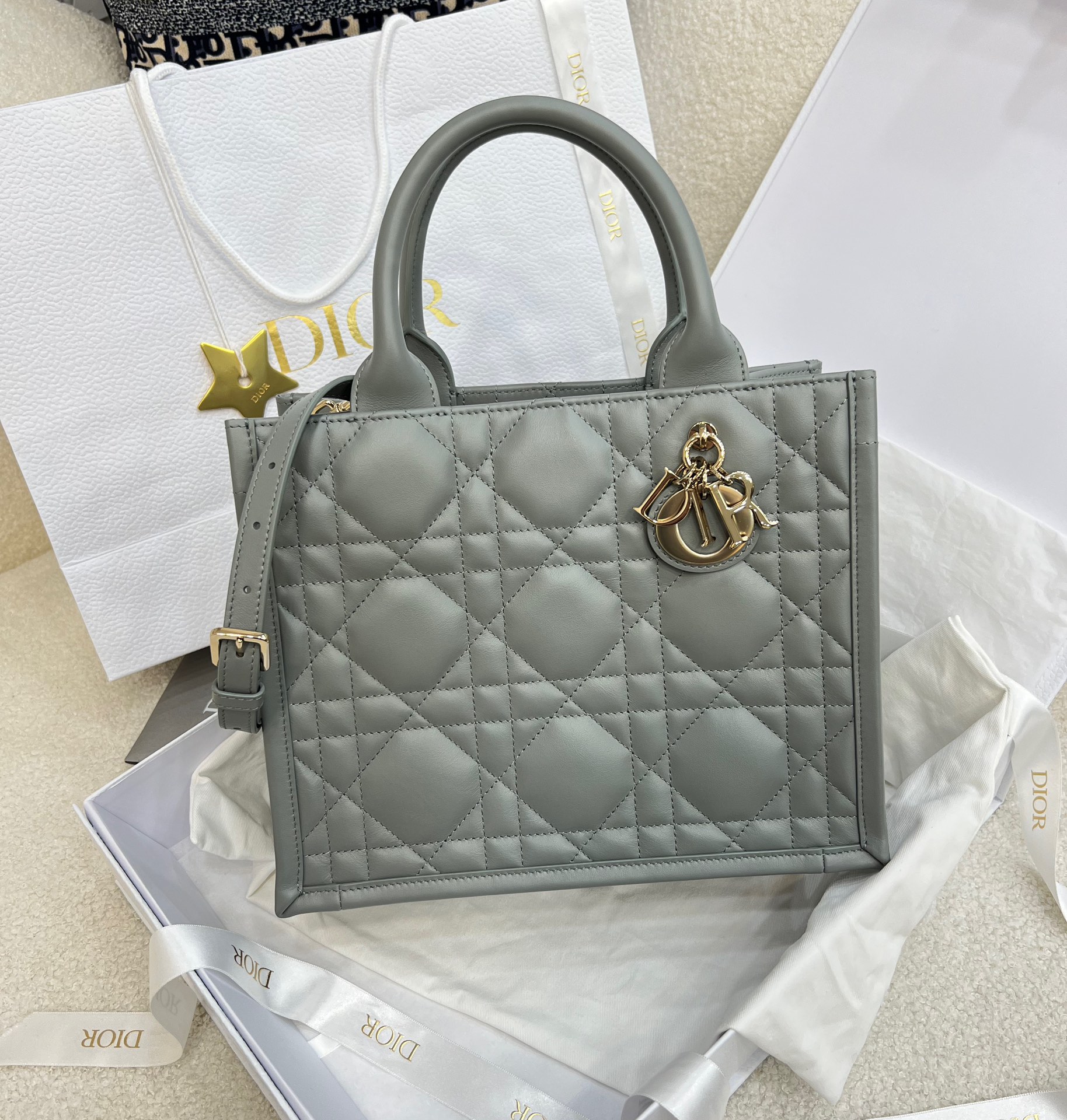 Dior Small Book Tote Bag Grey For Women 10,4in/26,5cm1:1High-quality replica