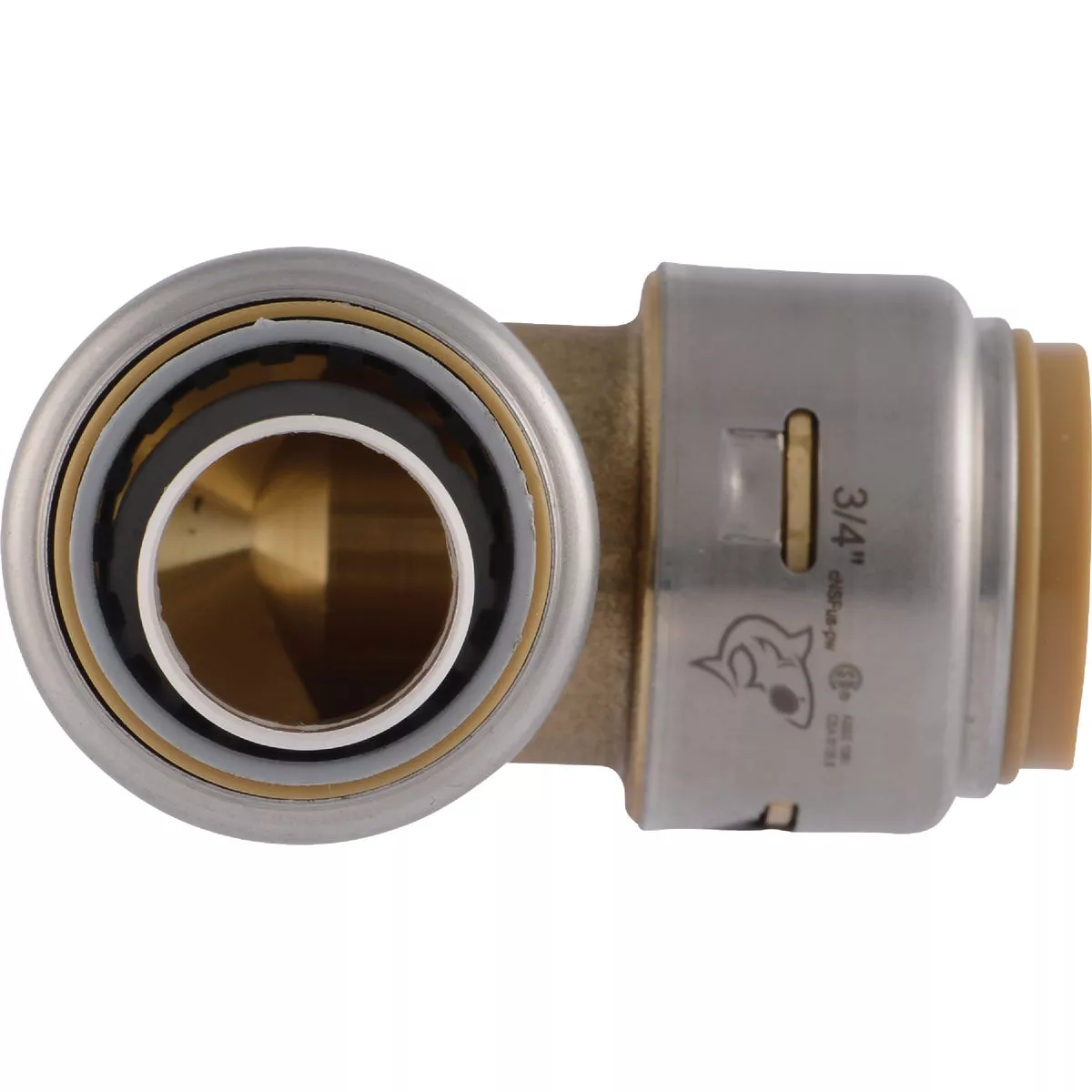 SharkBite 3/4 In. CTS x 3/4 In. Polybutylene 90 Deg. Push-to-Connect Conversion Brass Elbow