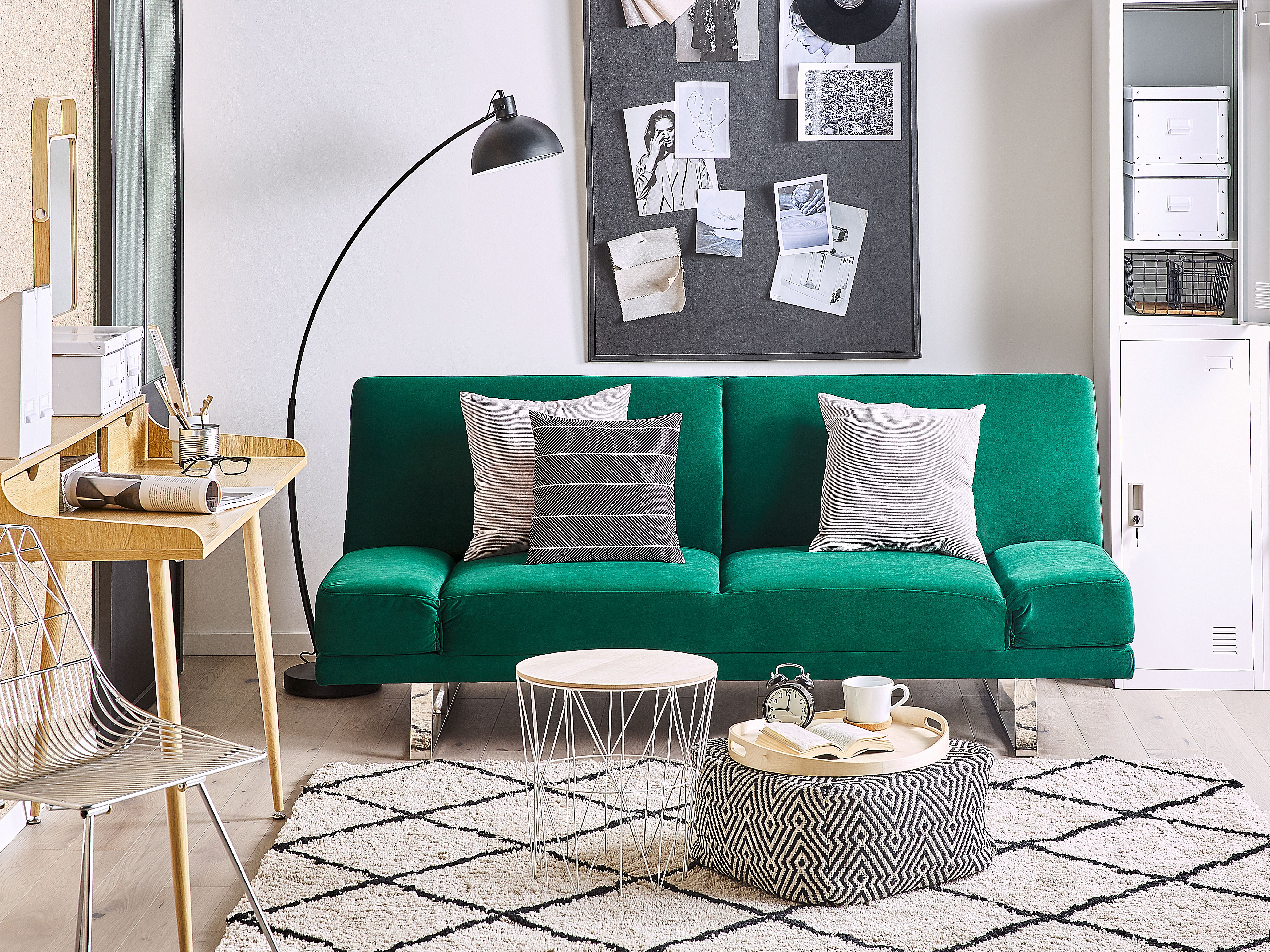 Sofa Bed 2 Seater YORK Velvet Green