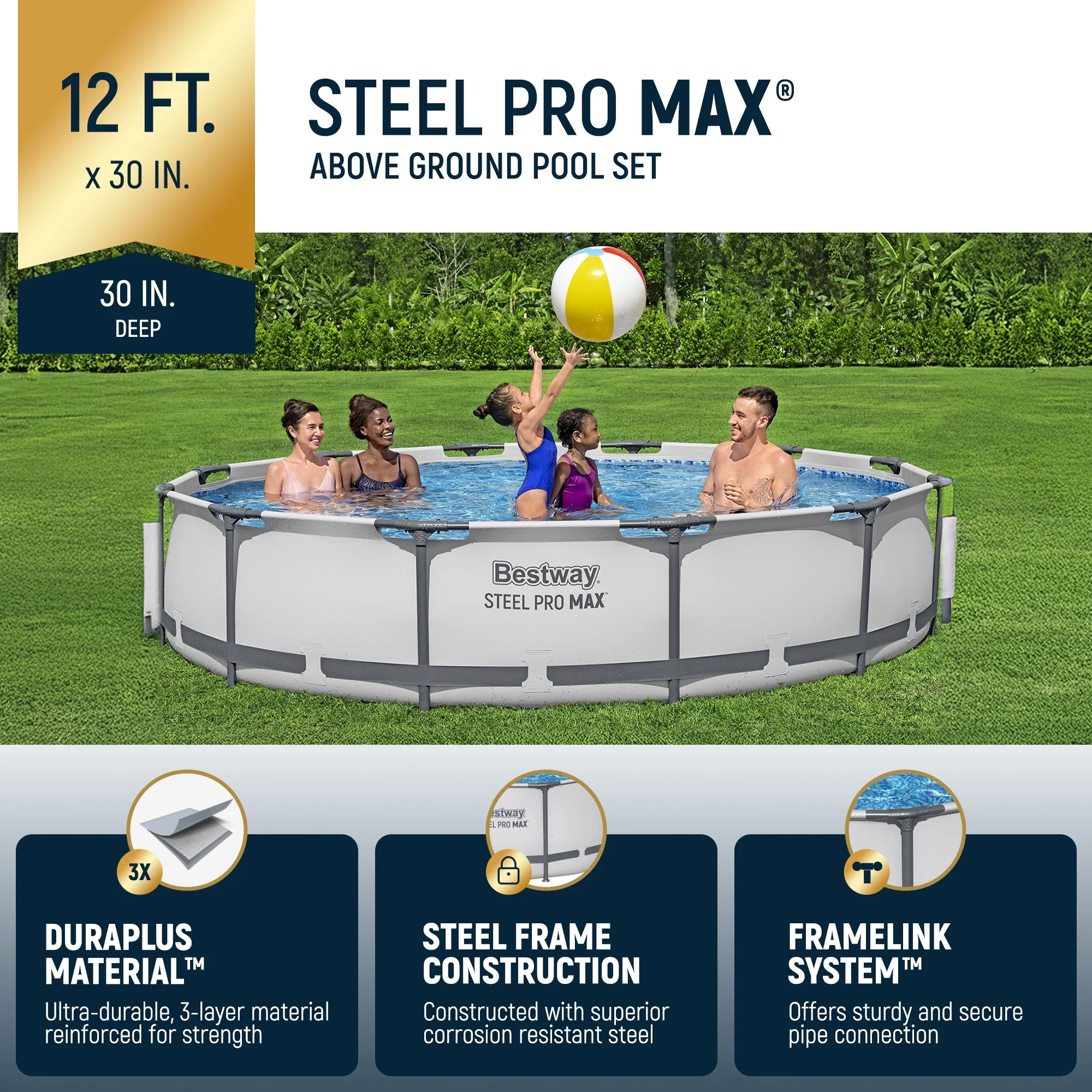 Bestway Steel Pro MAX 10' x 30" Above Ground Pool Set Round - Image 26