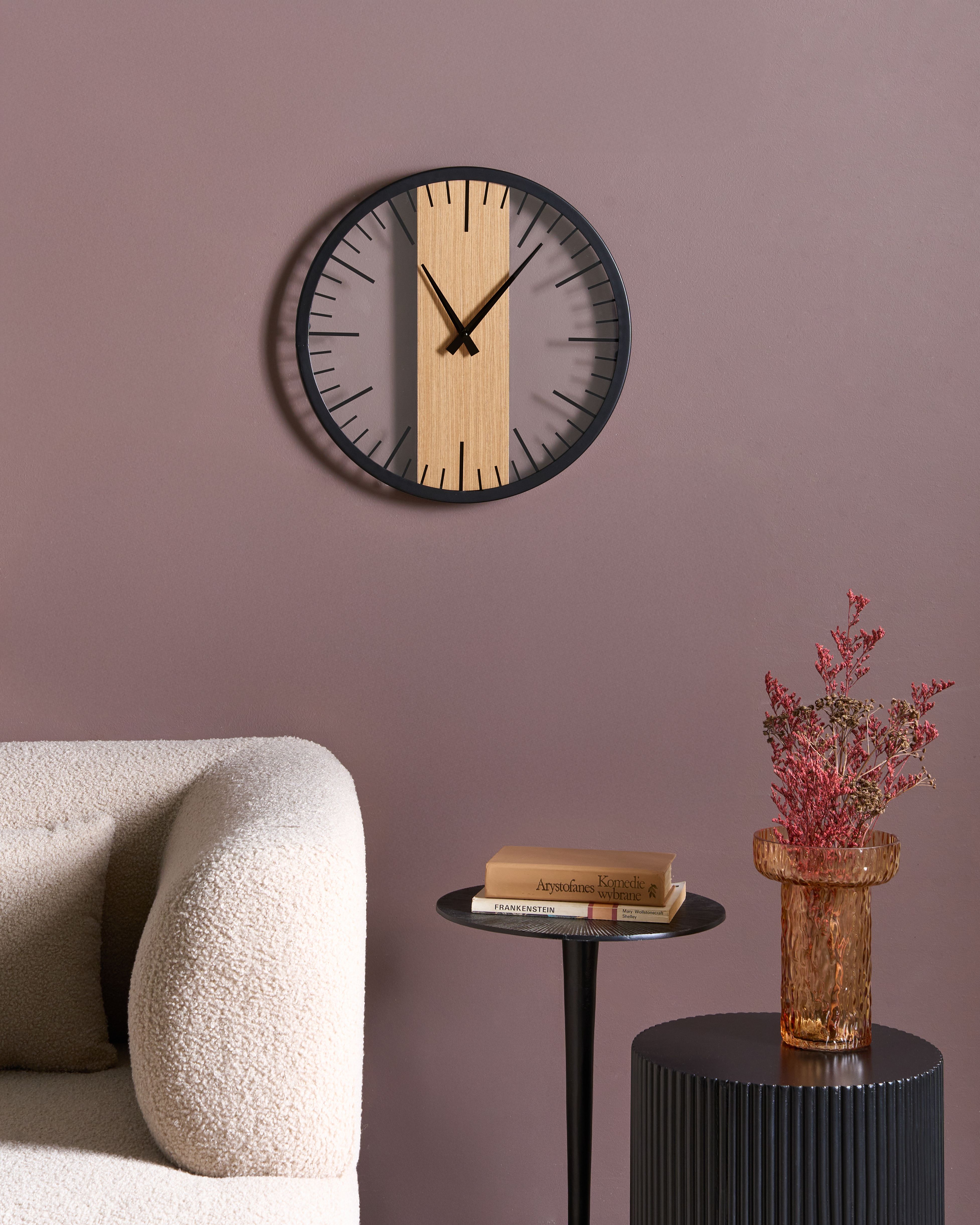 Wall Clock VILLORA 38 cm Brown/ Black