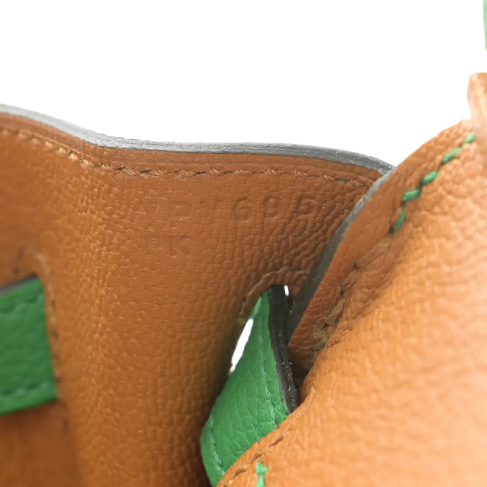 Hermès Bambou/Caramel Togo Leather Verso Birkin 25 Palladium Hardware Luxury Reps1:1High-quality replica