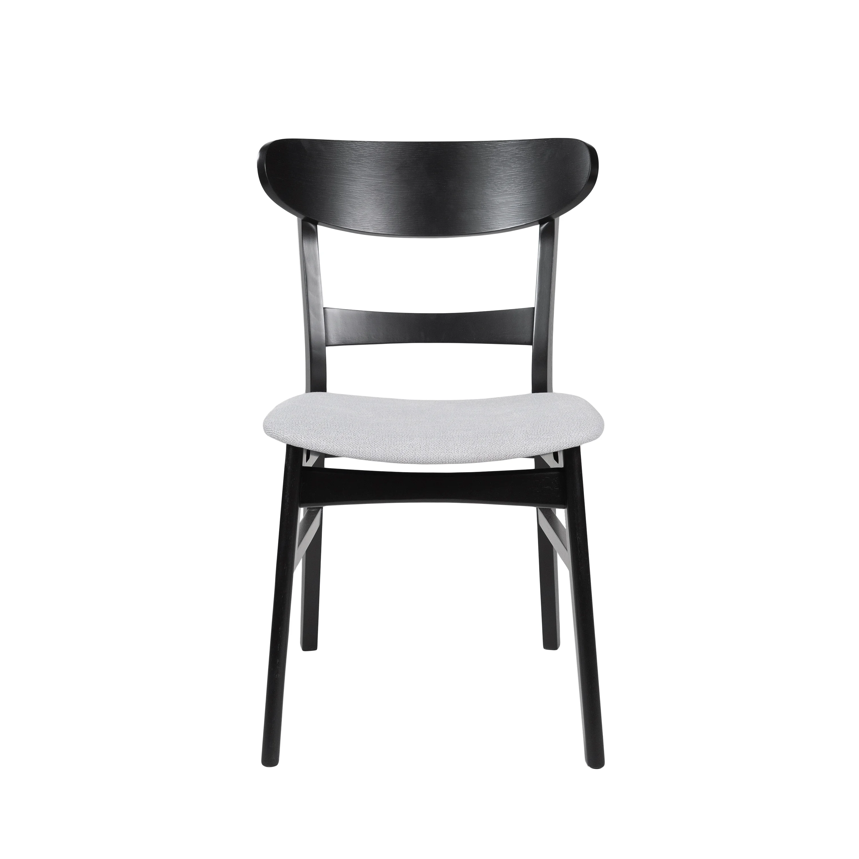 GDFSTUDIO Mid Century Modern Fabric Upholstered Rubberwood Dining Chairs, Set of 2, Dark Gray and Walnut - Image 21