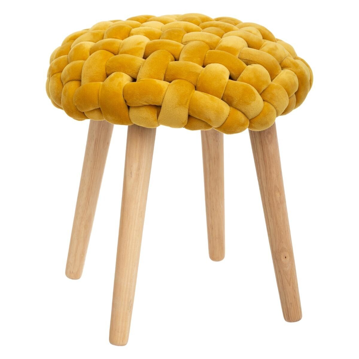 Stool "Akemi" Knit, Mustard yellow