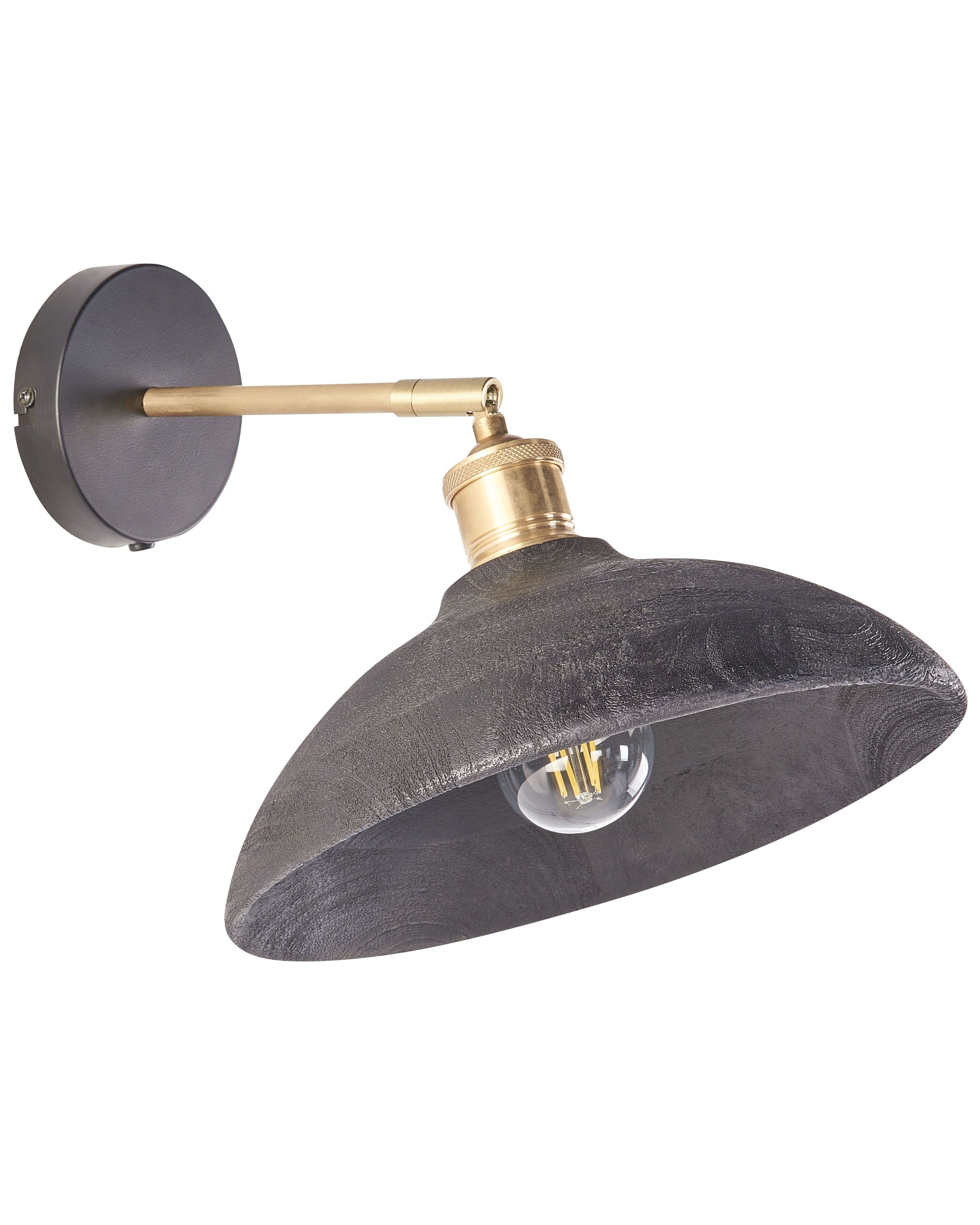 Wall Lamp YERALA Adjustable Mango Wood Black