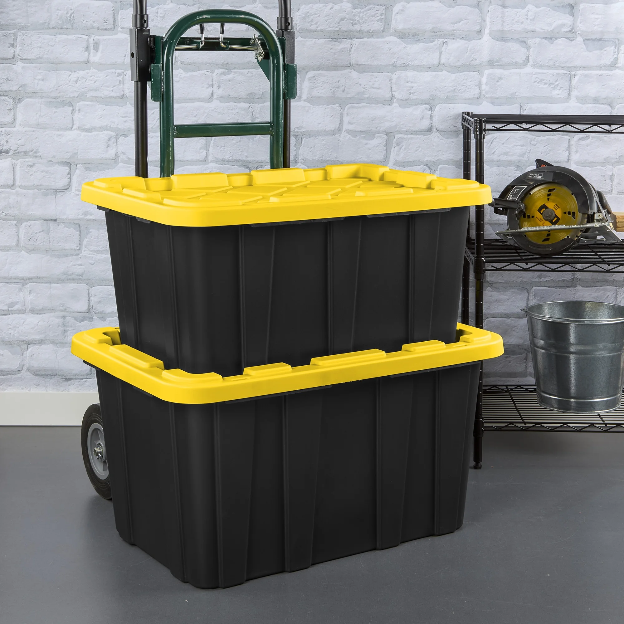 Sterilite 17 Gal Industrial Stackable Storage Tote Lidded Container, 6 Pack - Image 7