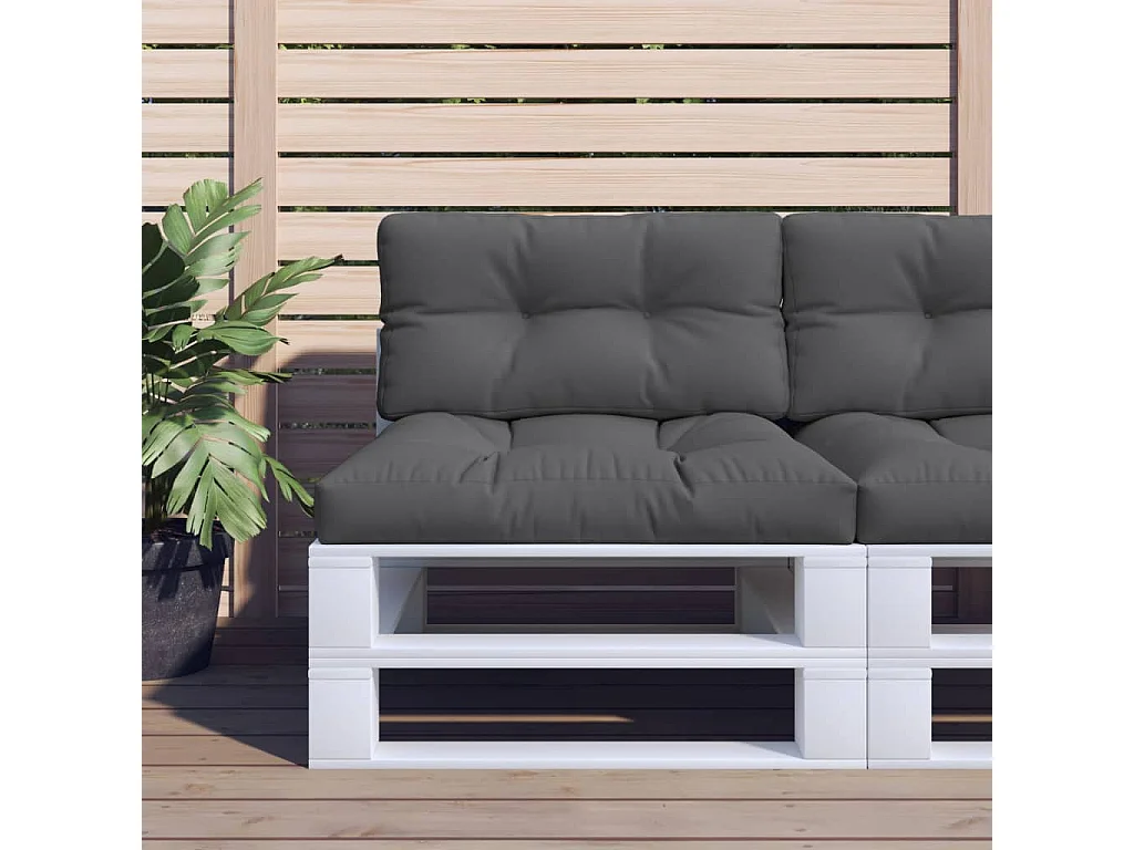 Coussins de palette lot de 2 anthracite tissu
